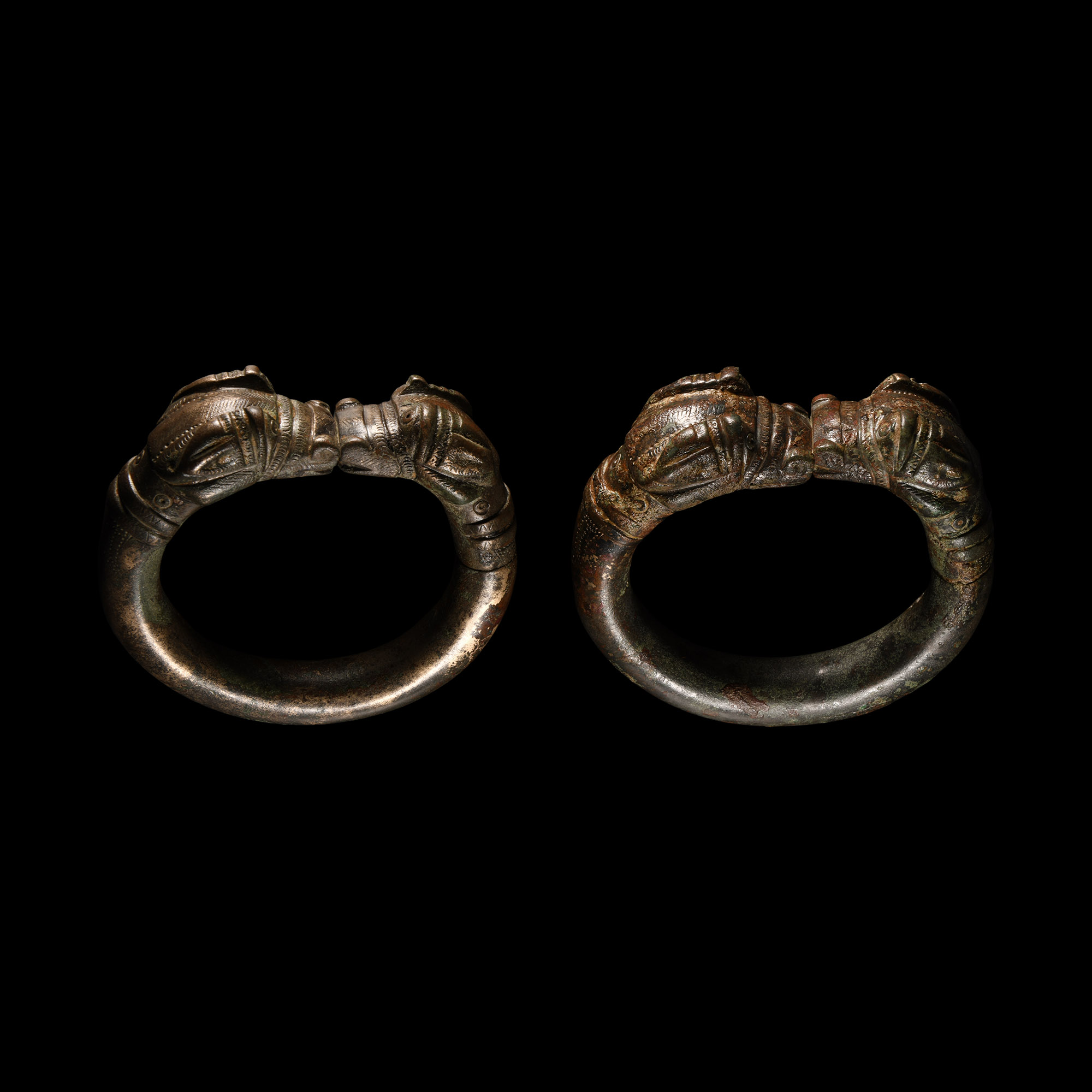 Large Bactrian Bronze Armlet Pair
