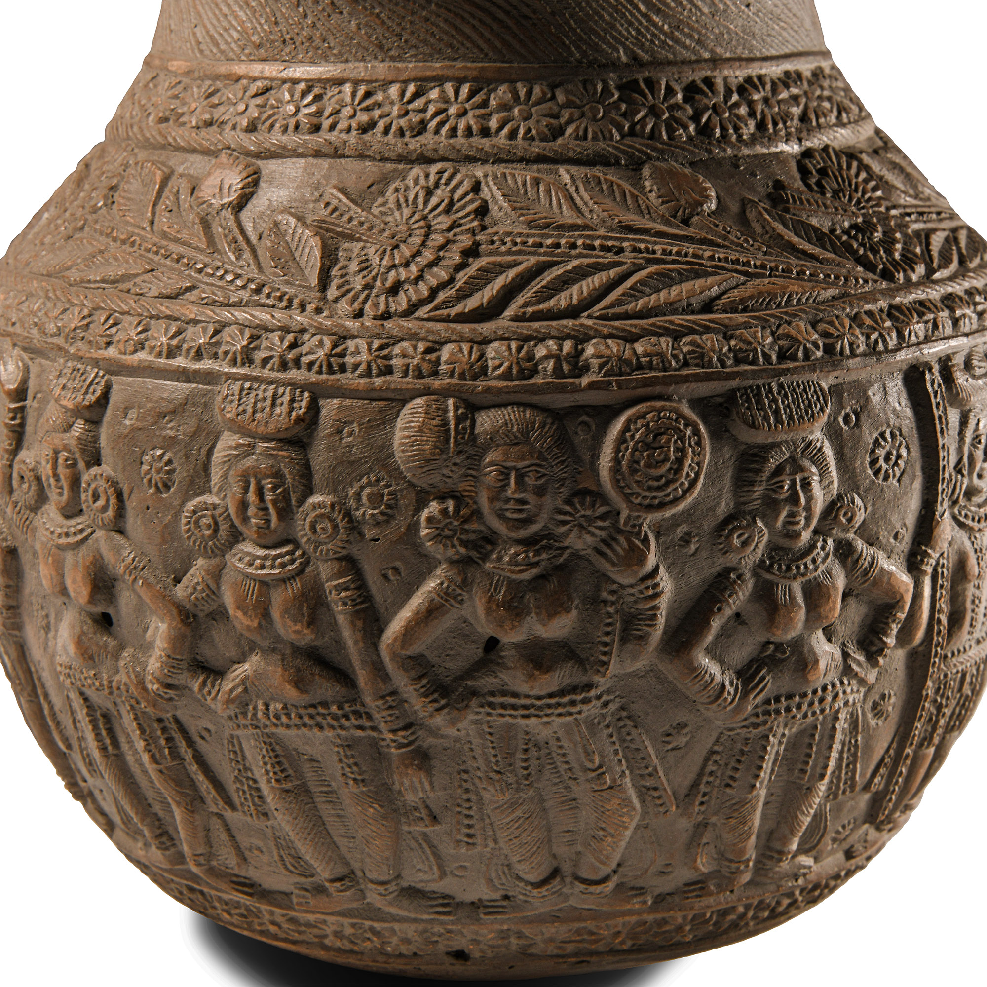 Chandraketugarh Ceramic Vessel with Seated Gods
