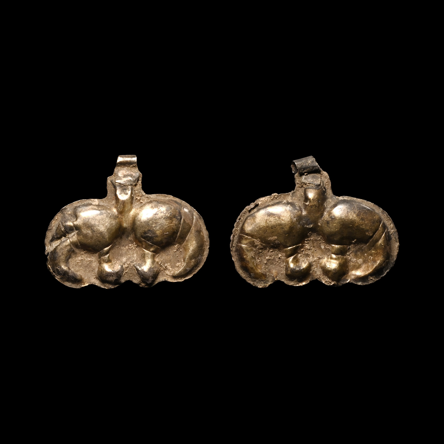 Elamite Silver-Gilt Bird Pendant Pair