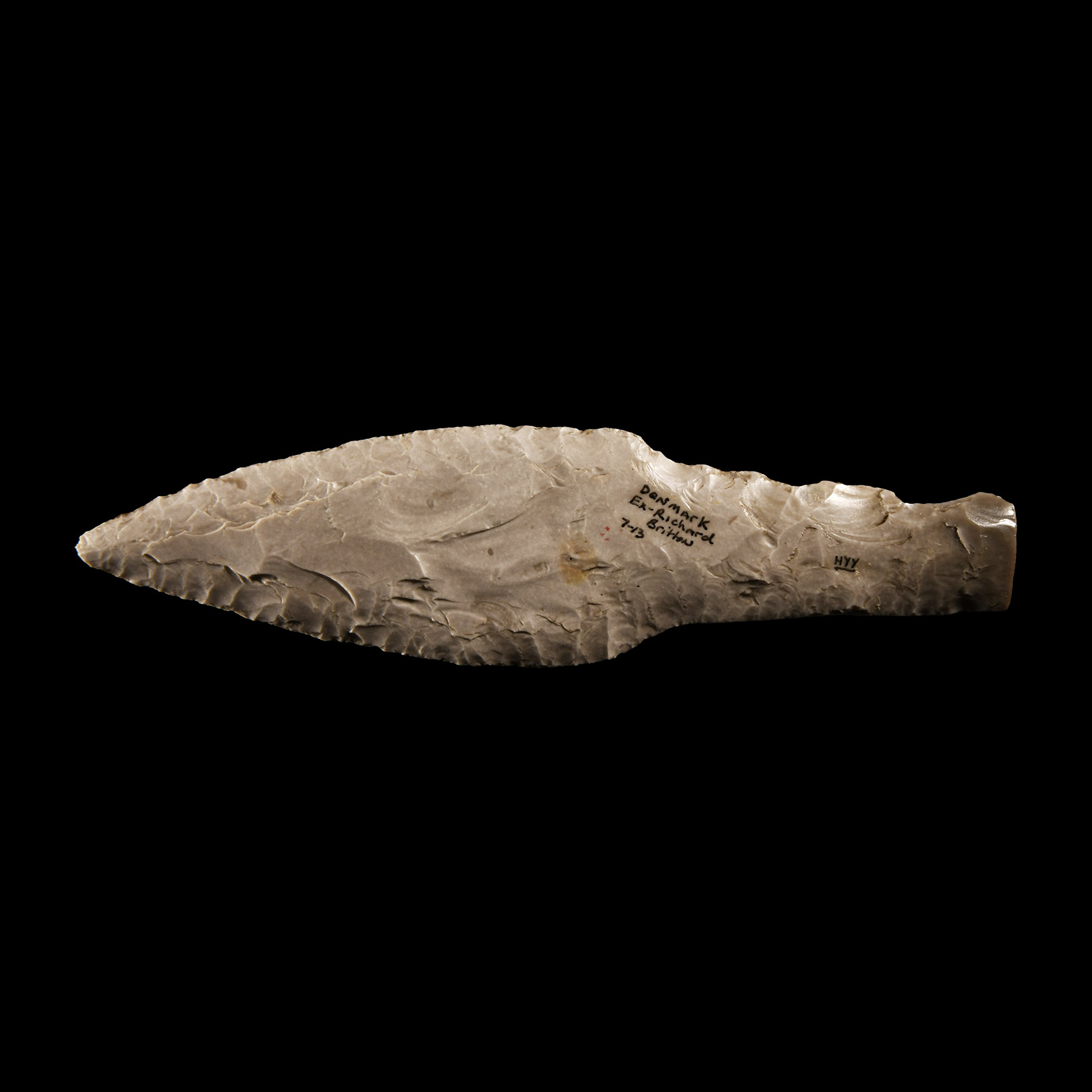 Stone Age Danish Type Via Grey Flint Stiletto Dagger