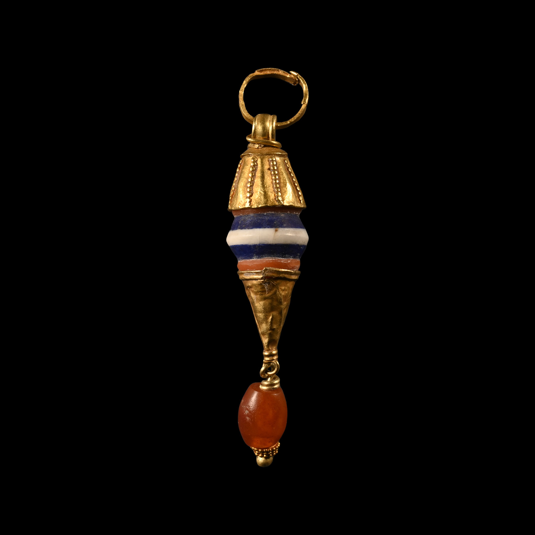 Greek Gold and Bead Pendant
