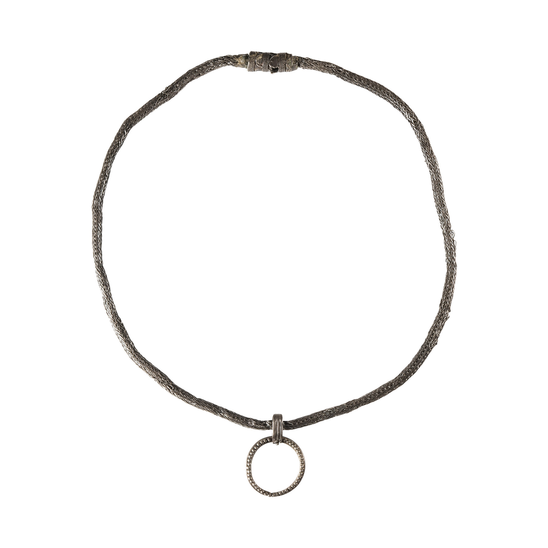 Roman Silver Pendant on Heavy Chain