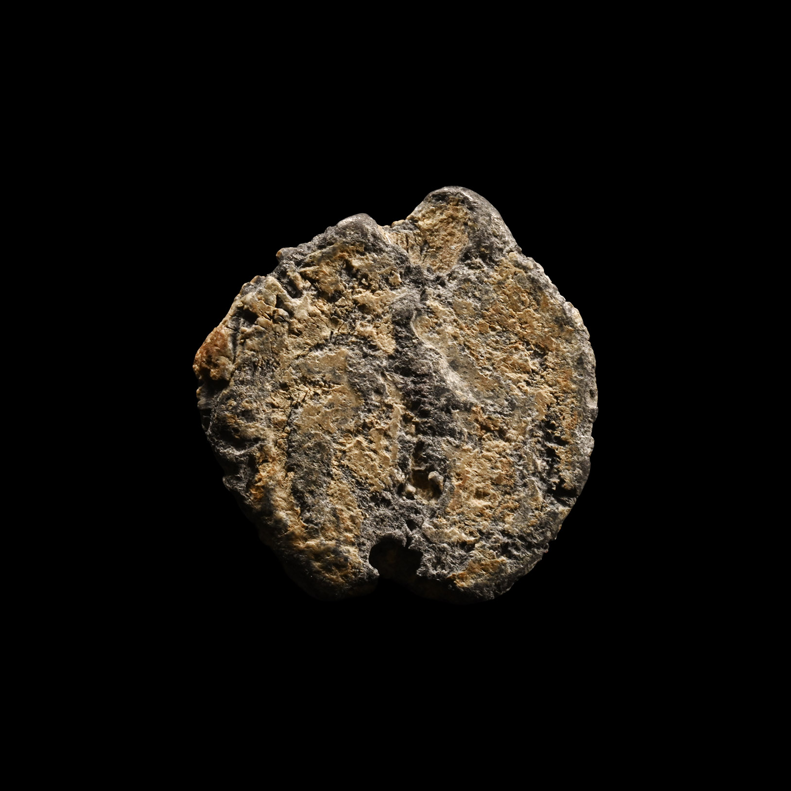 Large Jewish Lead Seal with Menorah