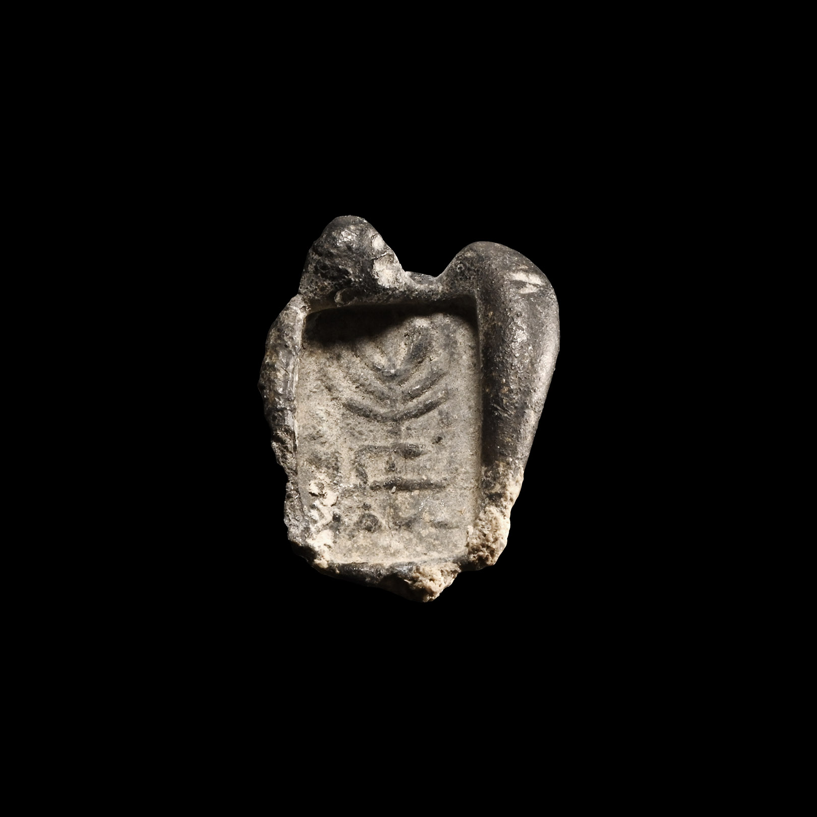 Large Jewish Lead Sealing with Menorah