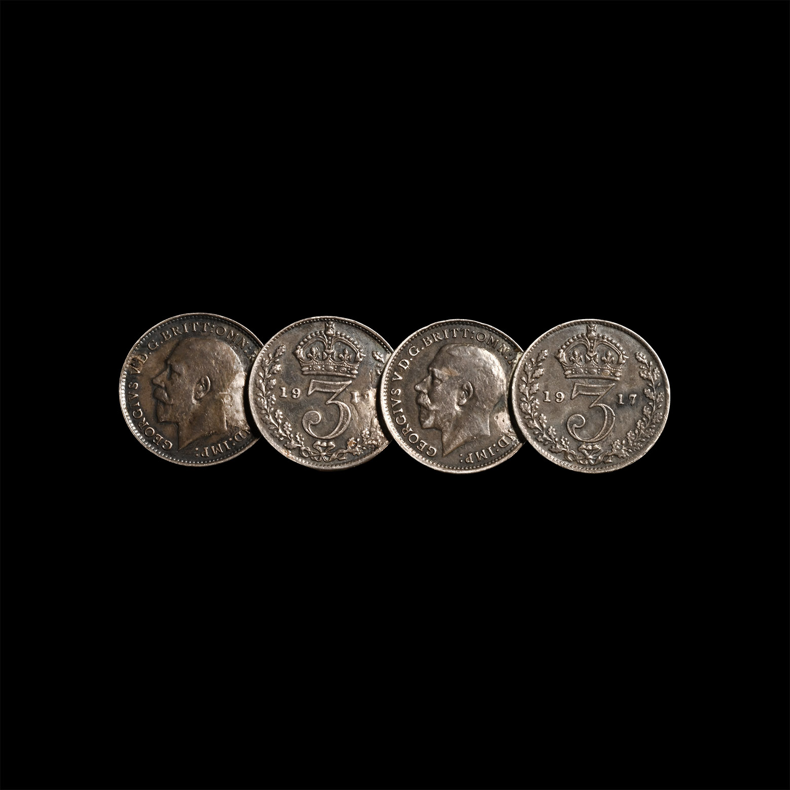 George V Silver Coin Pin Brooch