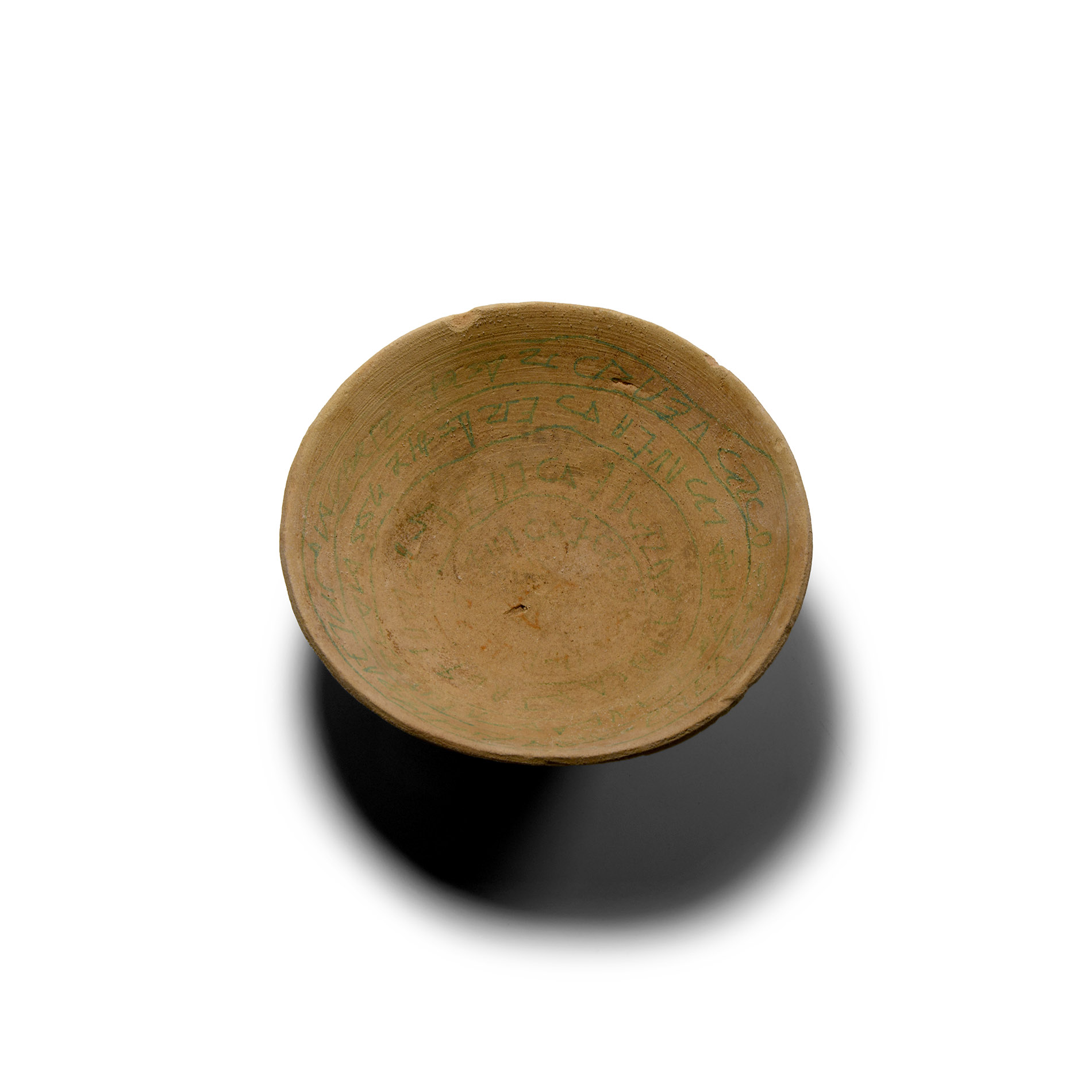 Terracotta Magical Bowl Bearing an Incantation Against Evil Spirits