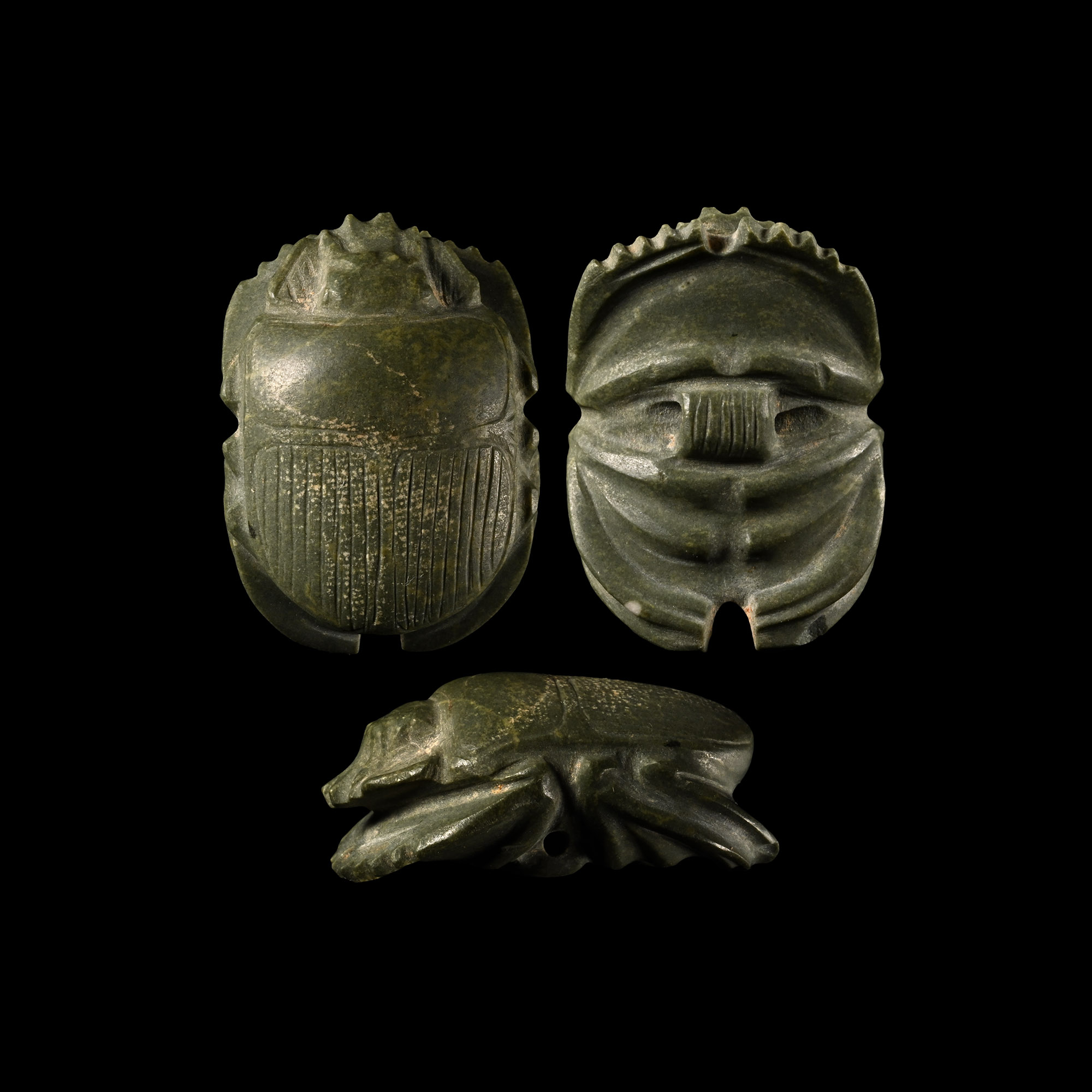 Egyptian Green Jasper Heart Scarab