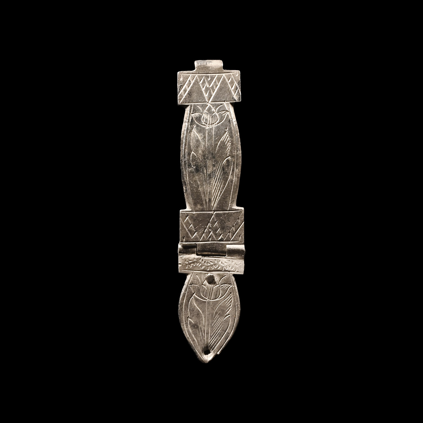 Medieval Complete Silver Vellum Manuscript Clasp