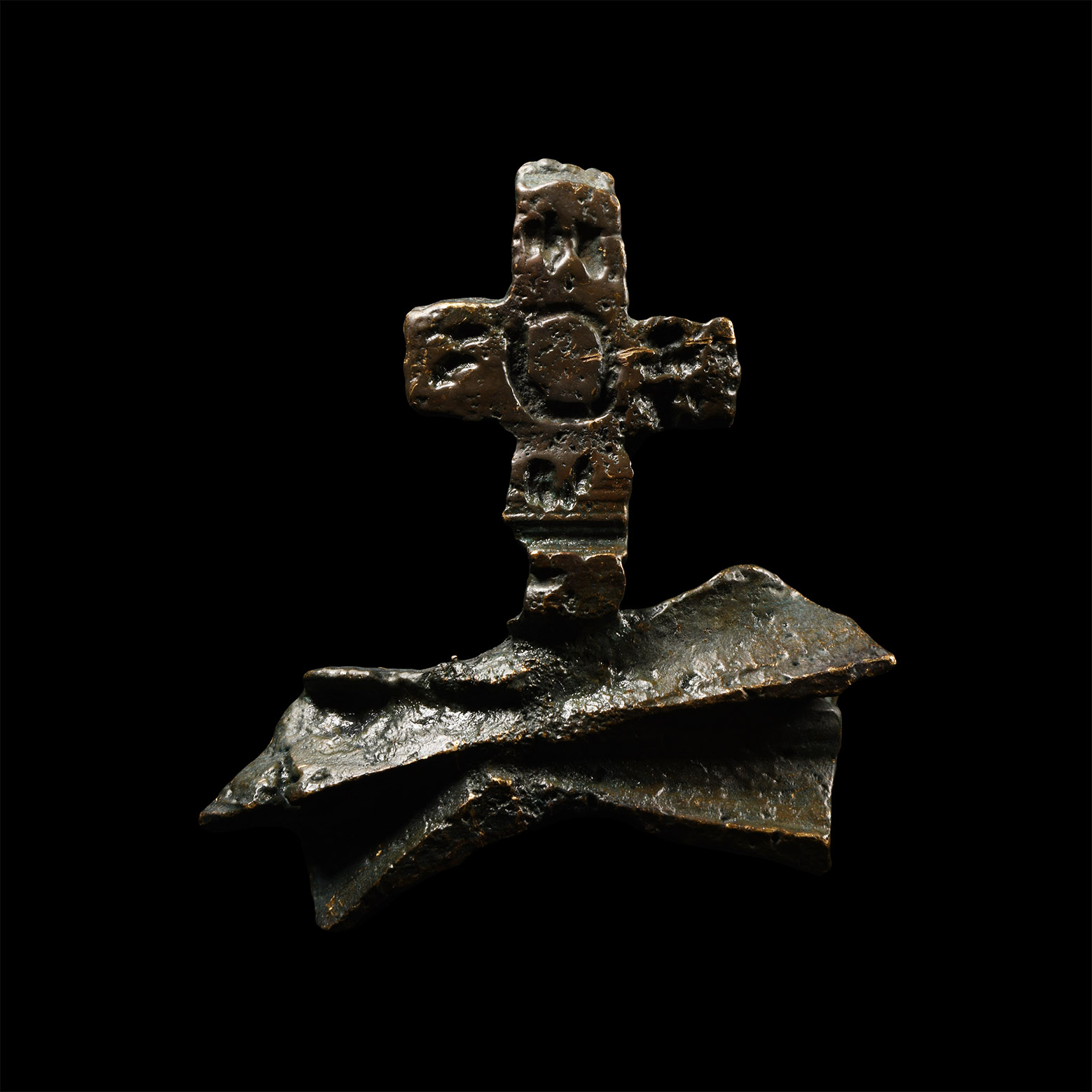 Medieval Bronze Architectural Cross