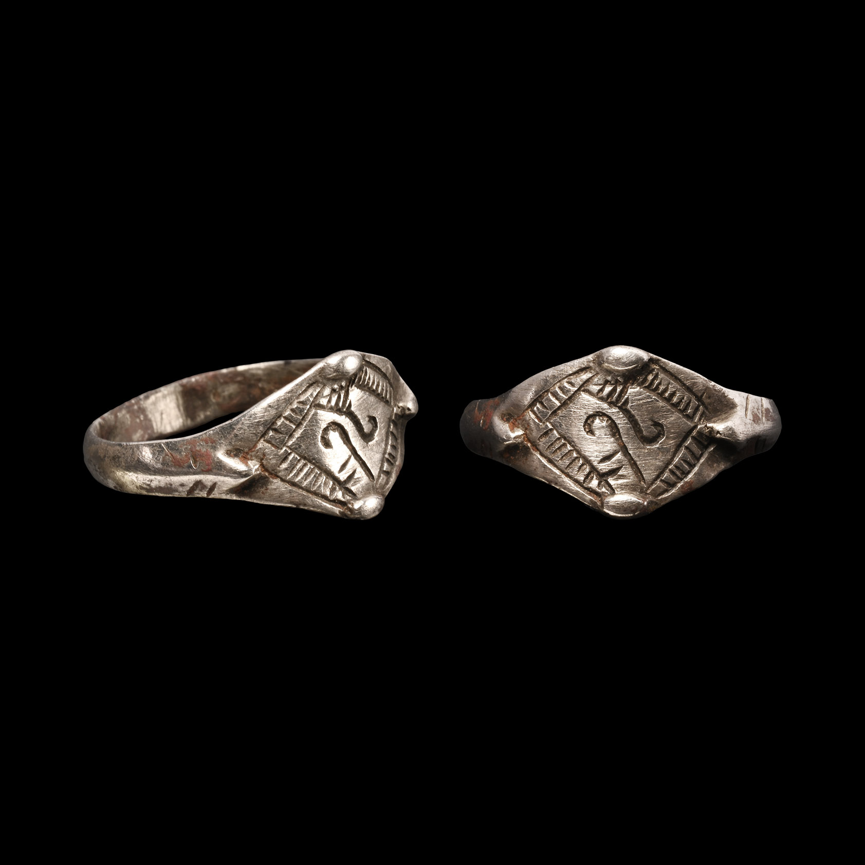 Viking Age Silver Ring with Scrolls
