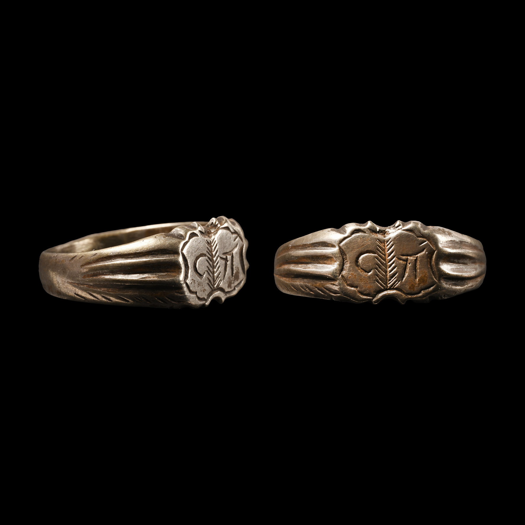 Post Medieval Silver Ring with Initials