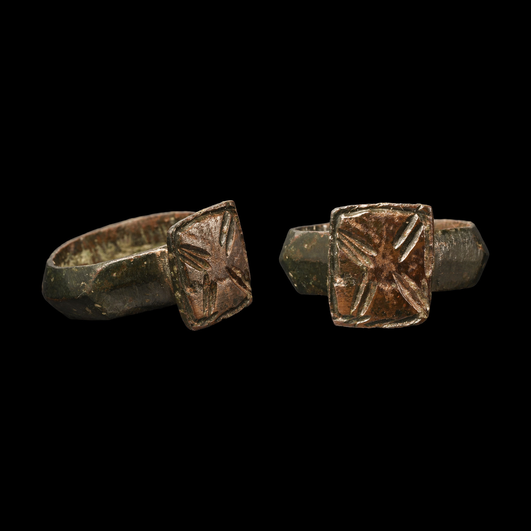 Medieval Bronze Ring with Saltire