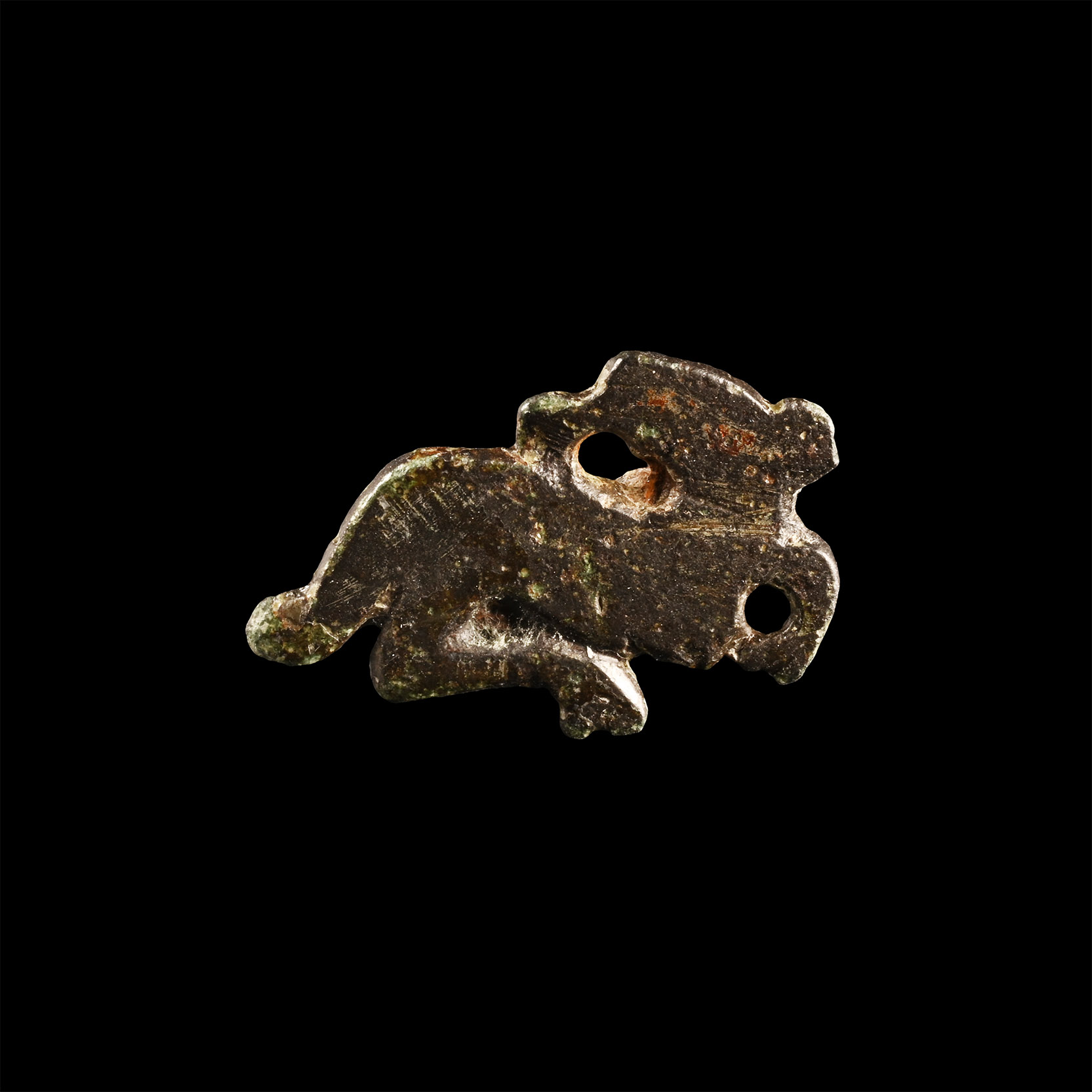Roman Bronze Hare Plate Brooch