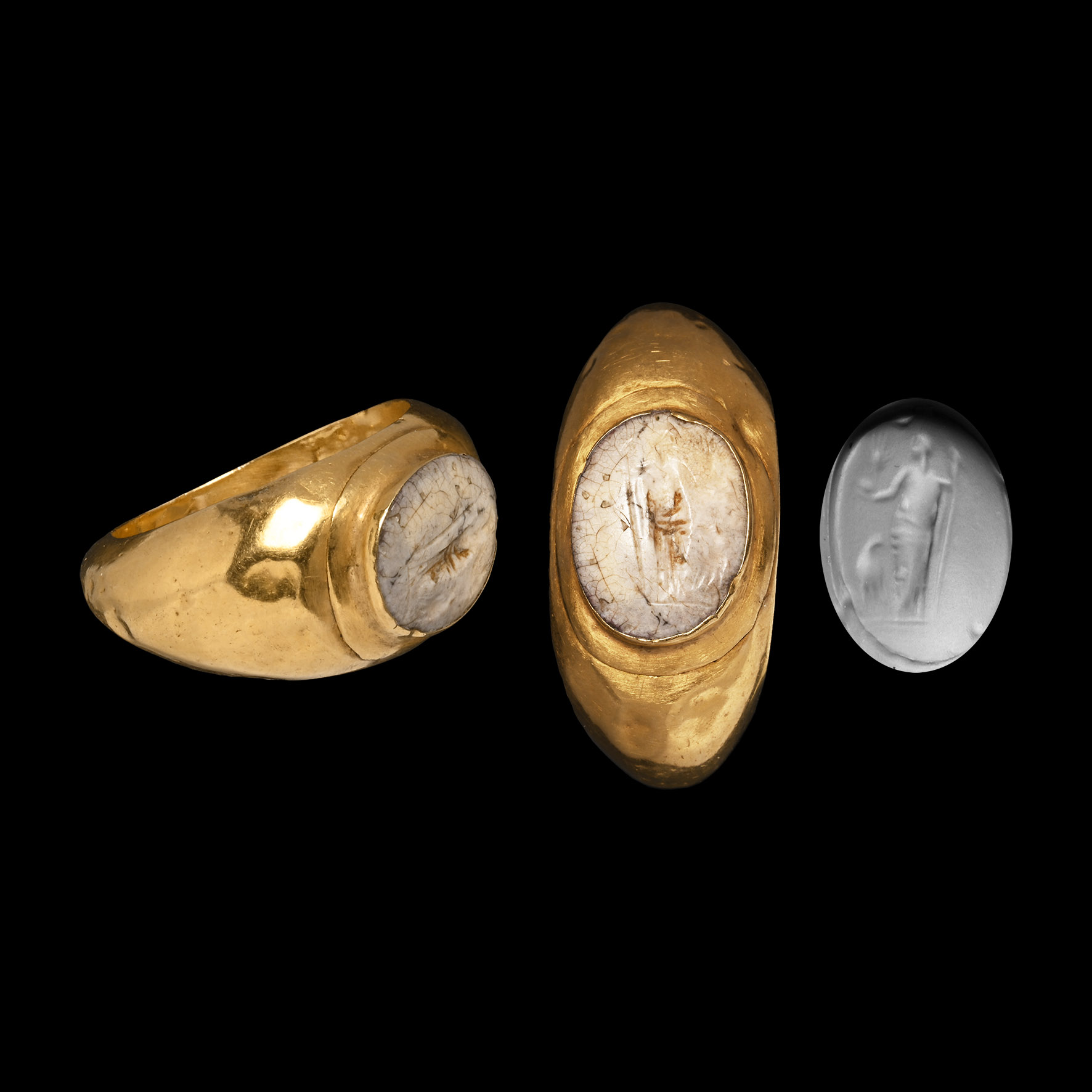 Roman Gold Ring with Jupiter Gemstone