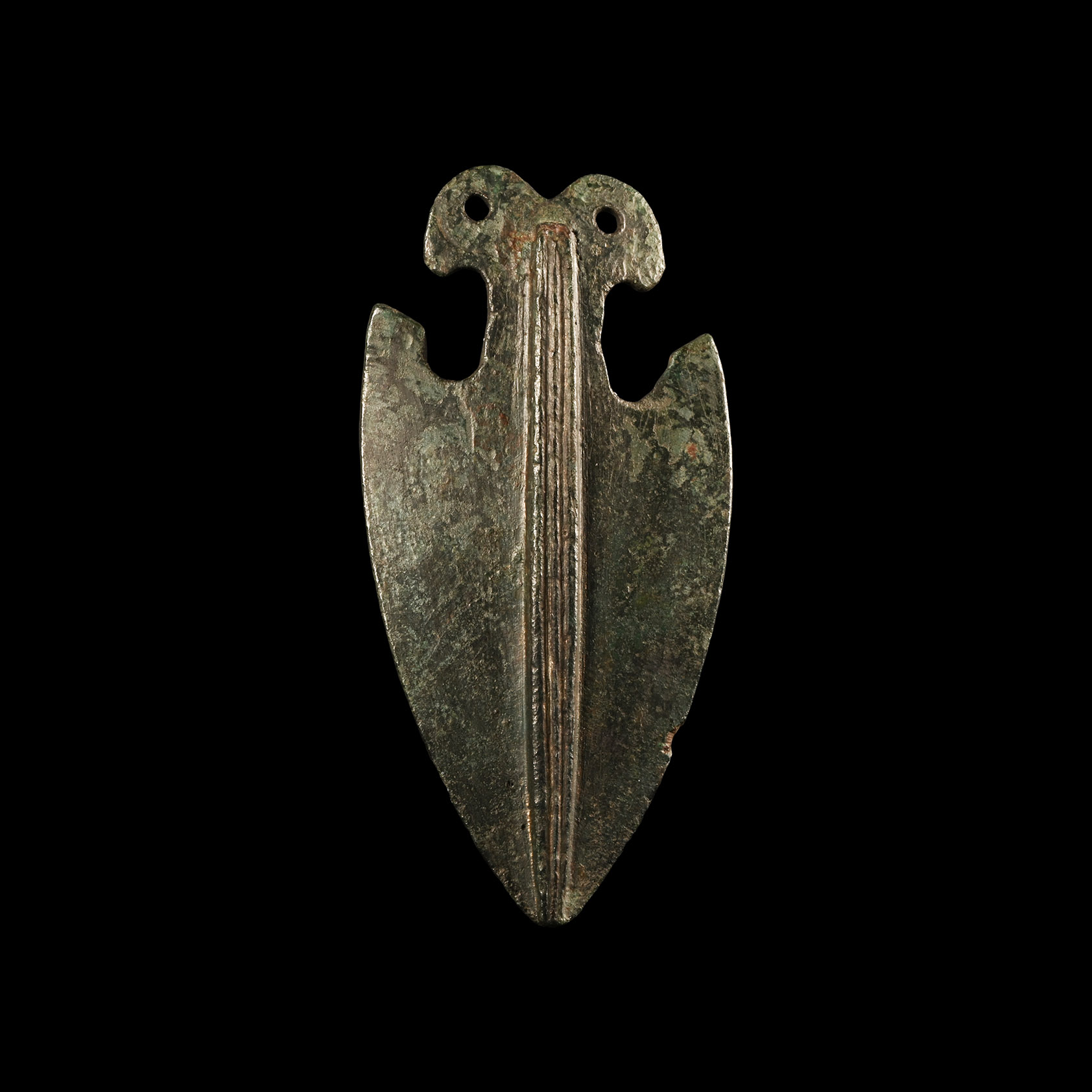 Medieval Bronze Arrow-Shaped Pendant