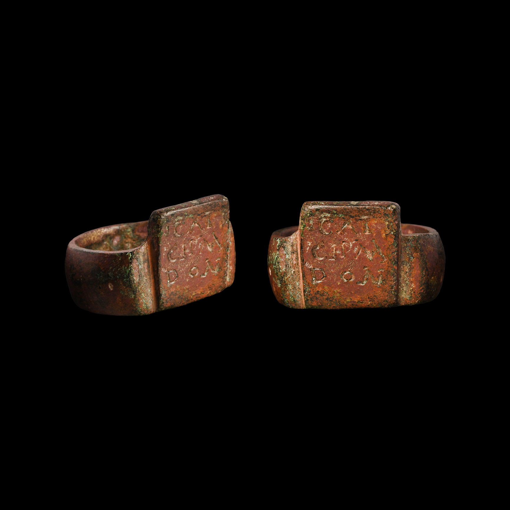 Late Roman Bronze Ring Inscribed 'Gift for Caius'