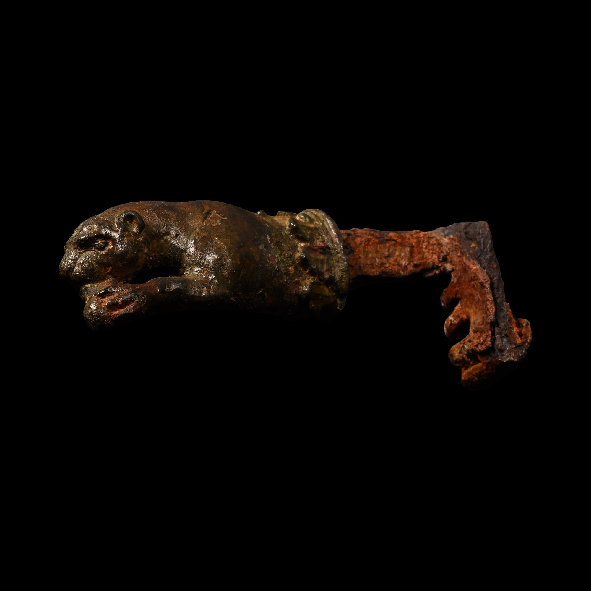 Roman Bronze-Handled Key with Panther