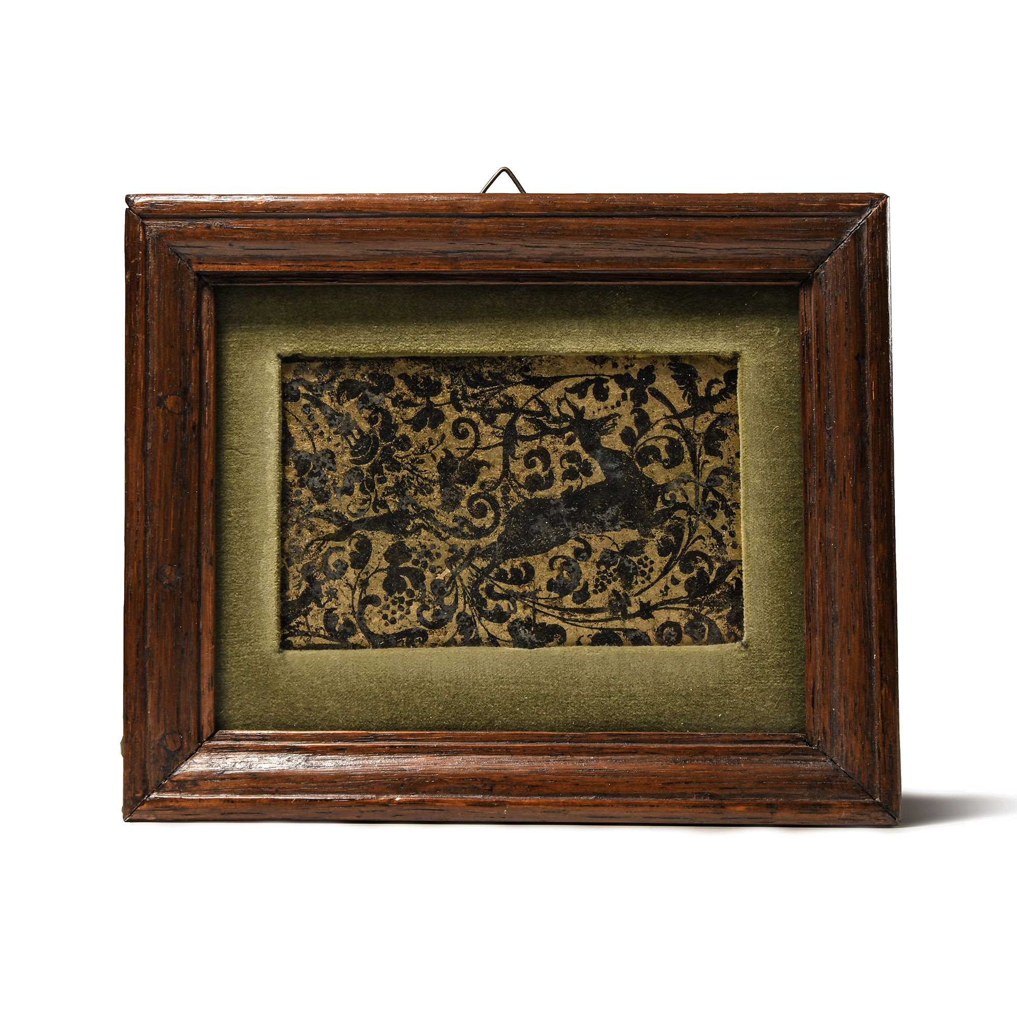 Medieval Reverse Glass Painting of a Stag