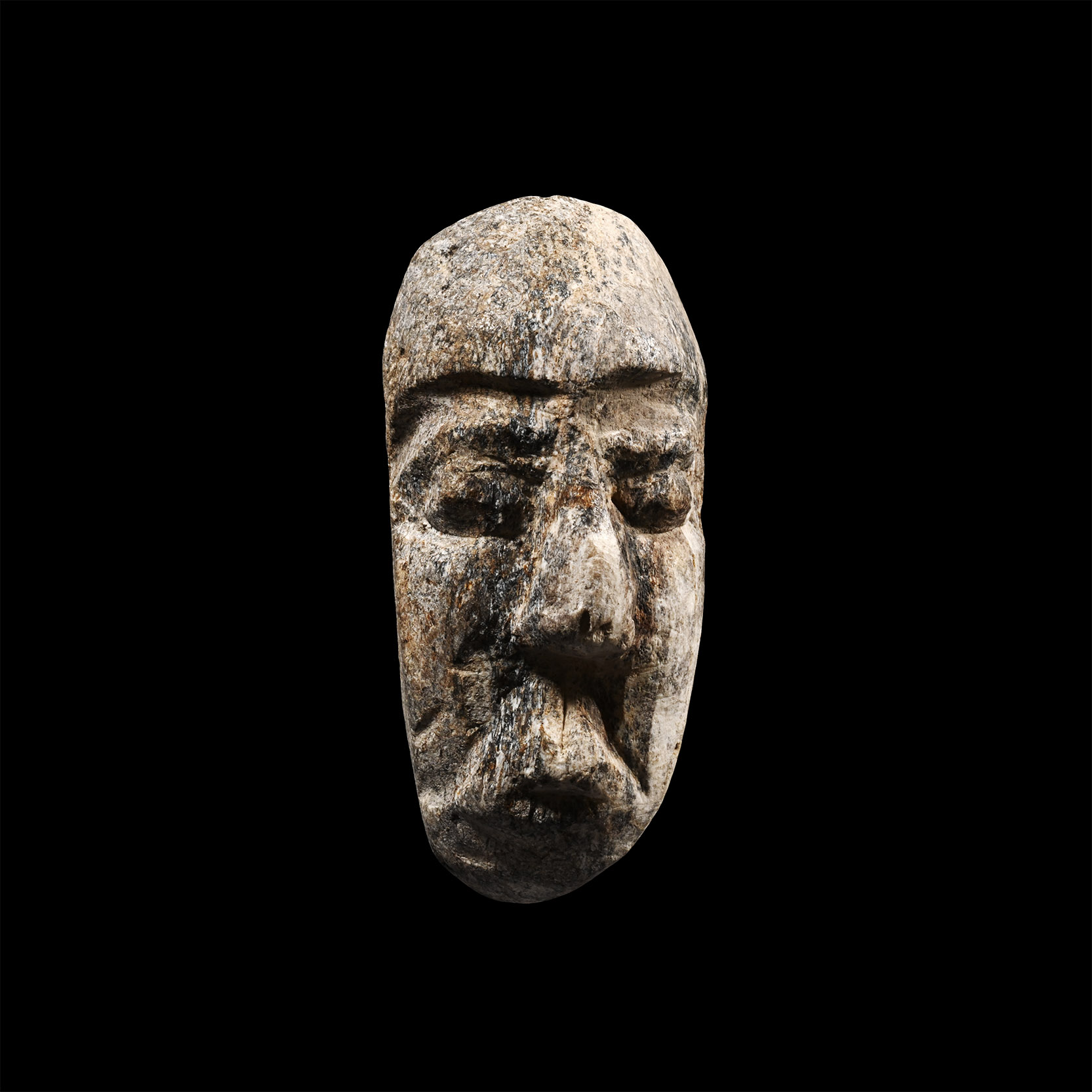 Natural History - Mastodon Bone Face Carving