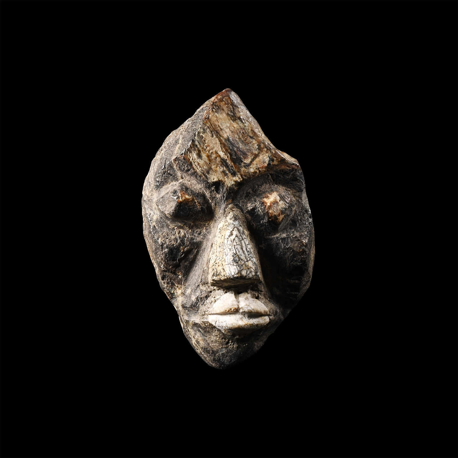 Natural History - Mastodon Bone Face Carving
