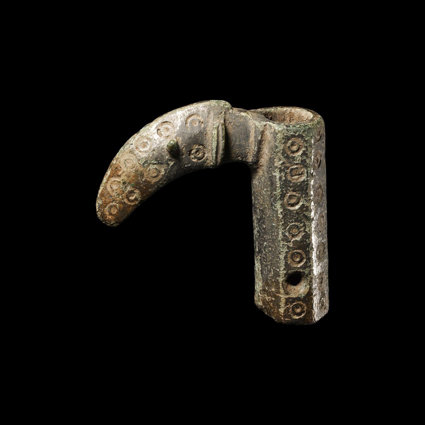 Dark Age Tinned Bronze Bird Head Finial