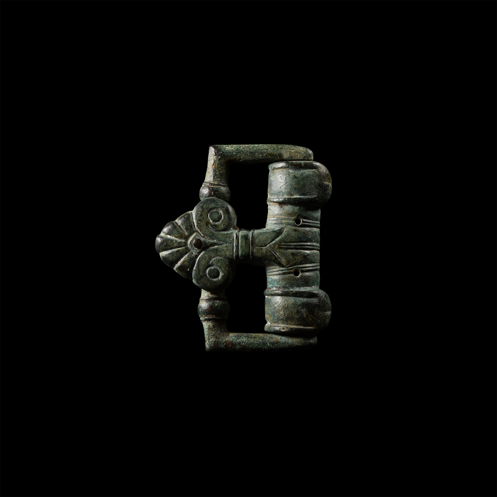 Huge Roman Bronze Buckle-Shaped Fitting