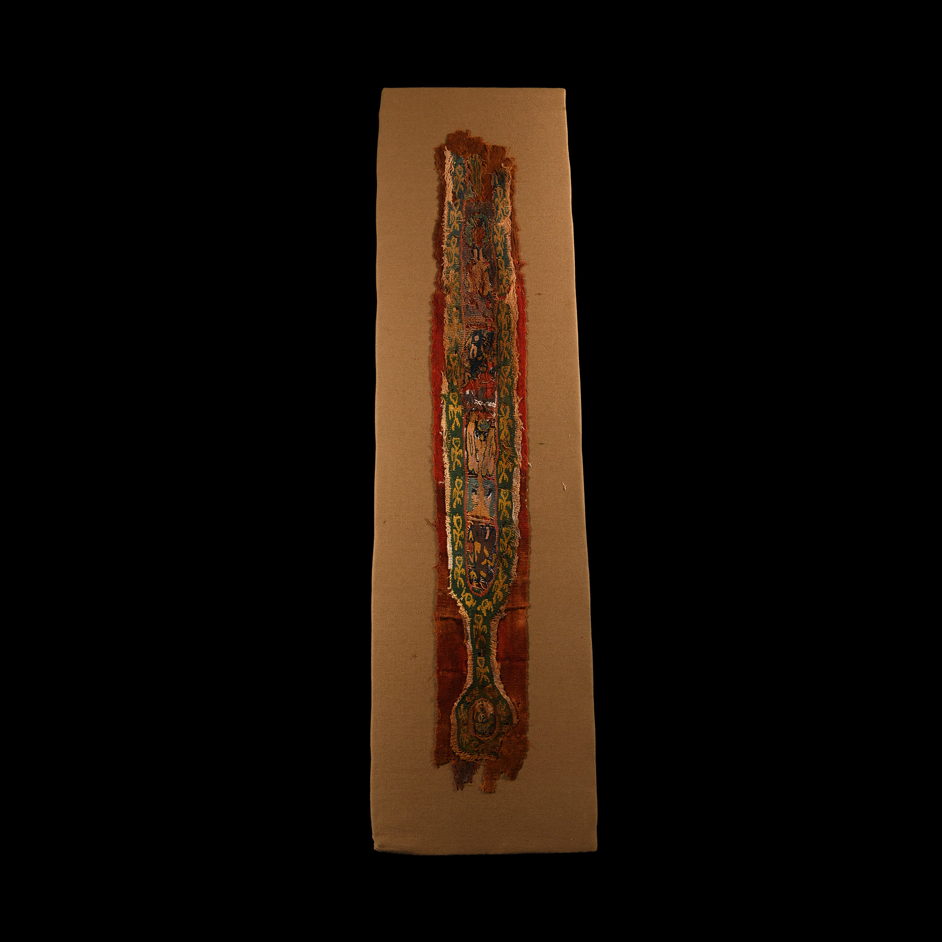 Egyptian Mounted Coptic Textile with Animals