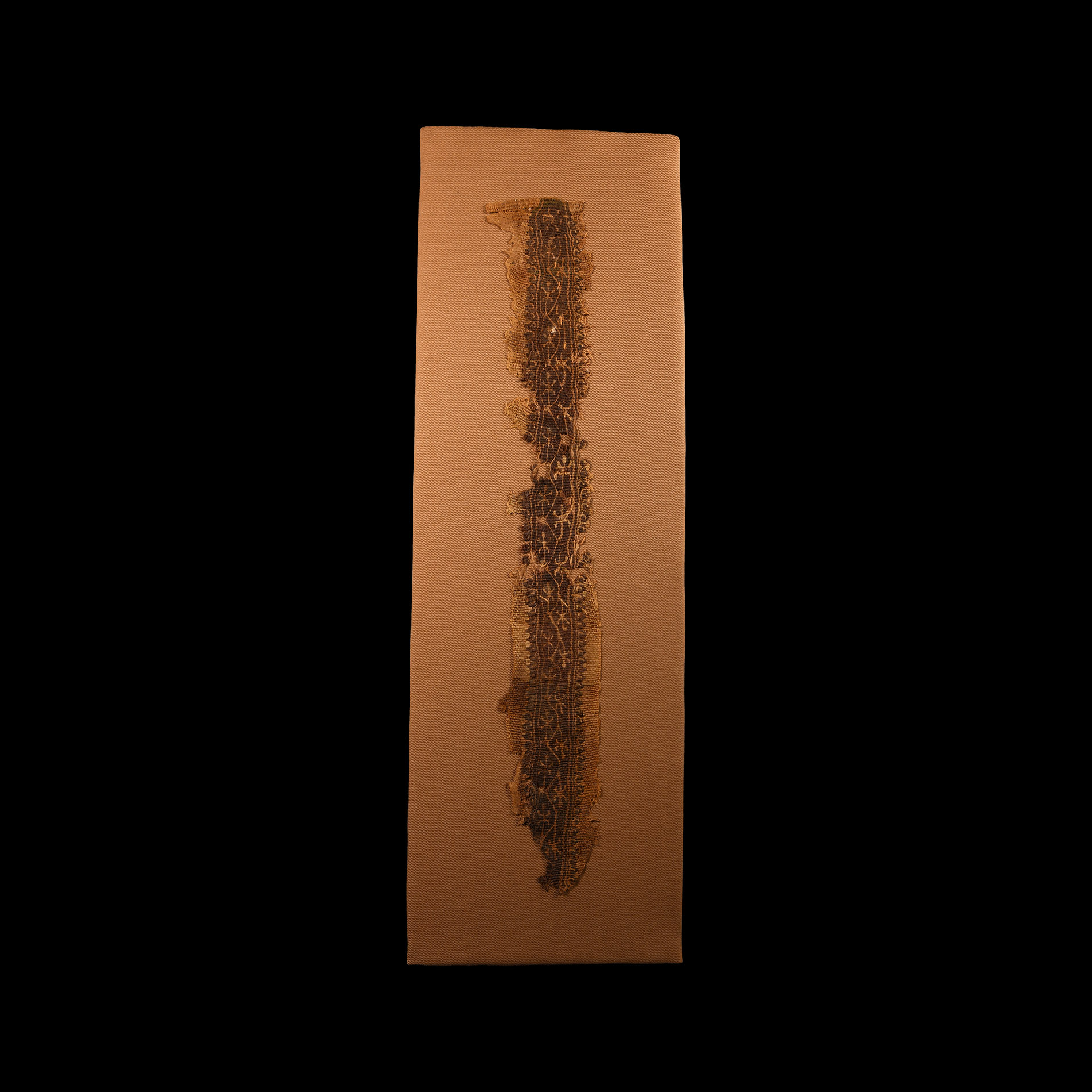 Egyptian Mounted Coptic Textile with Vines