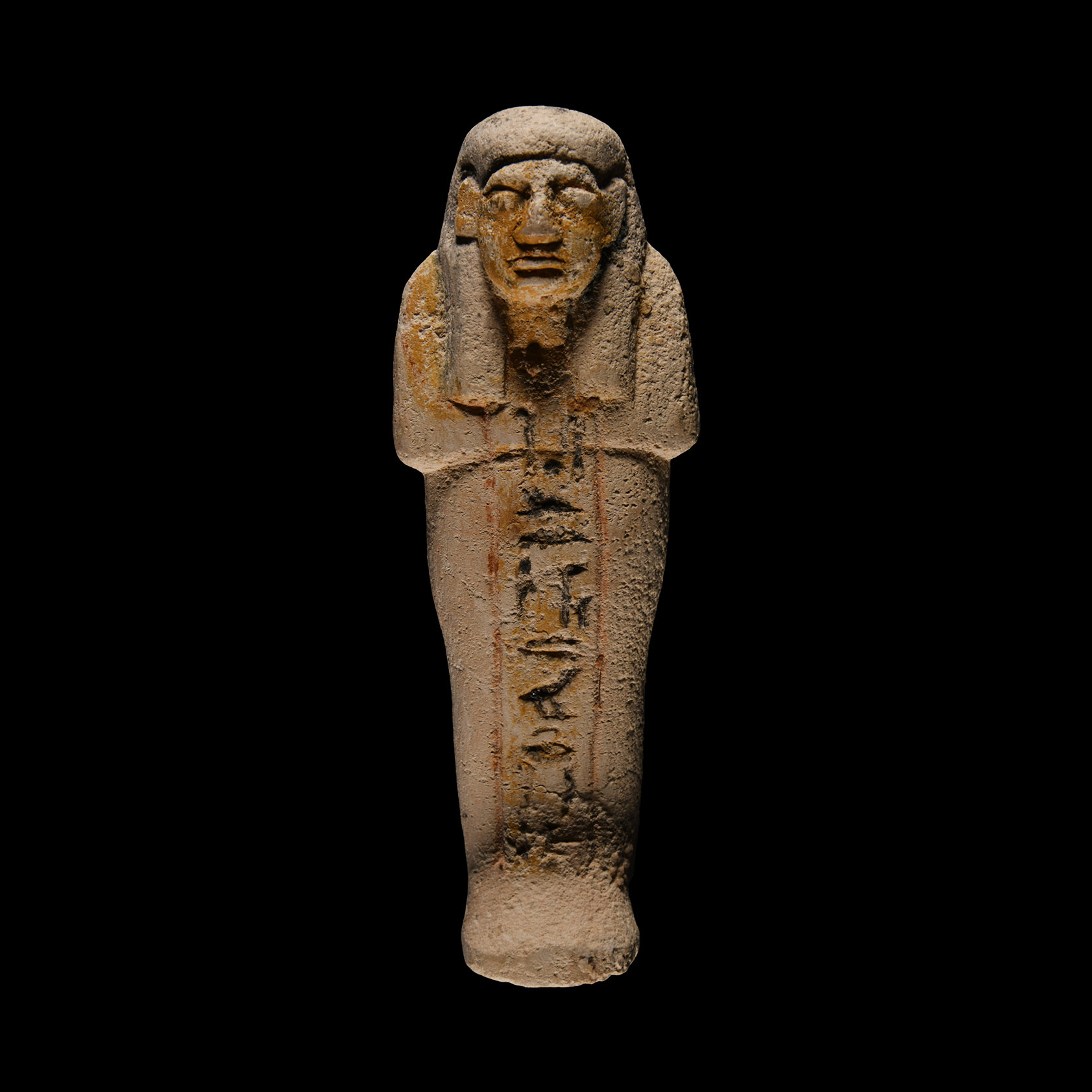 Egyptian Painted Limestone Hieroglyphic Shabti for Iru-iry