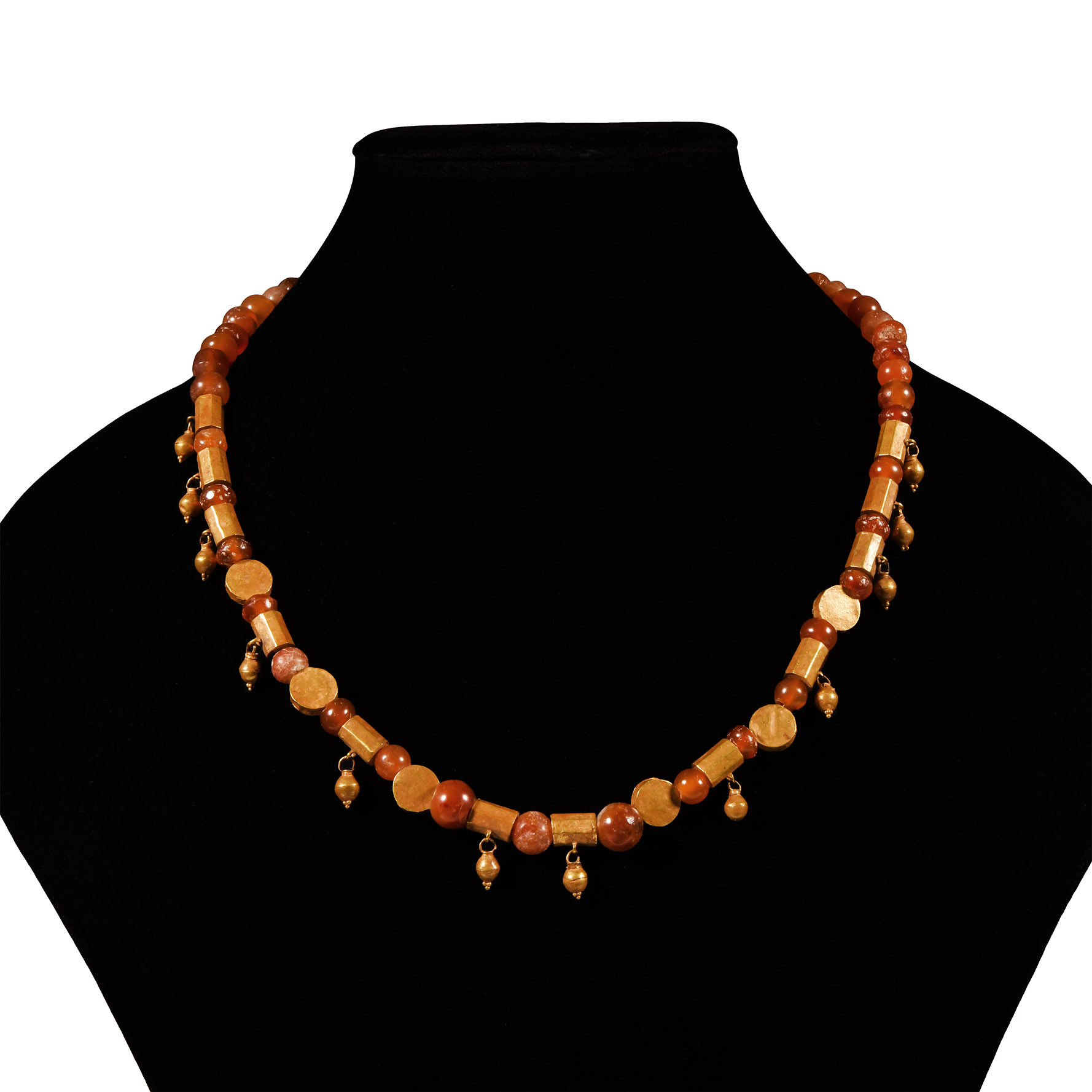 Parthian Carnelian and Gold Bead Necklace
