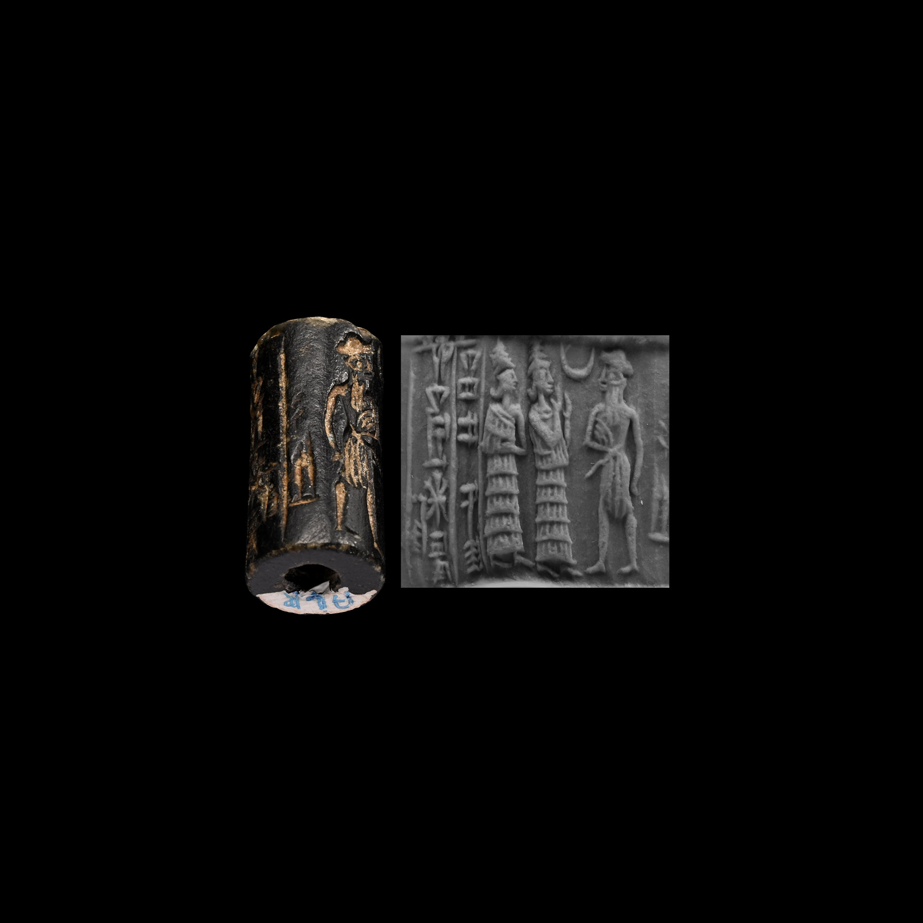 Western Asiatic Haematite Cylinder Seal for the Daughter of ur-Suen