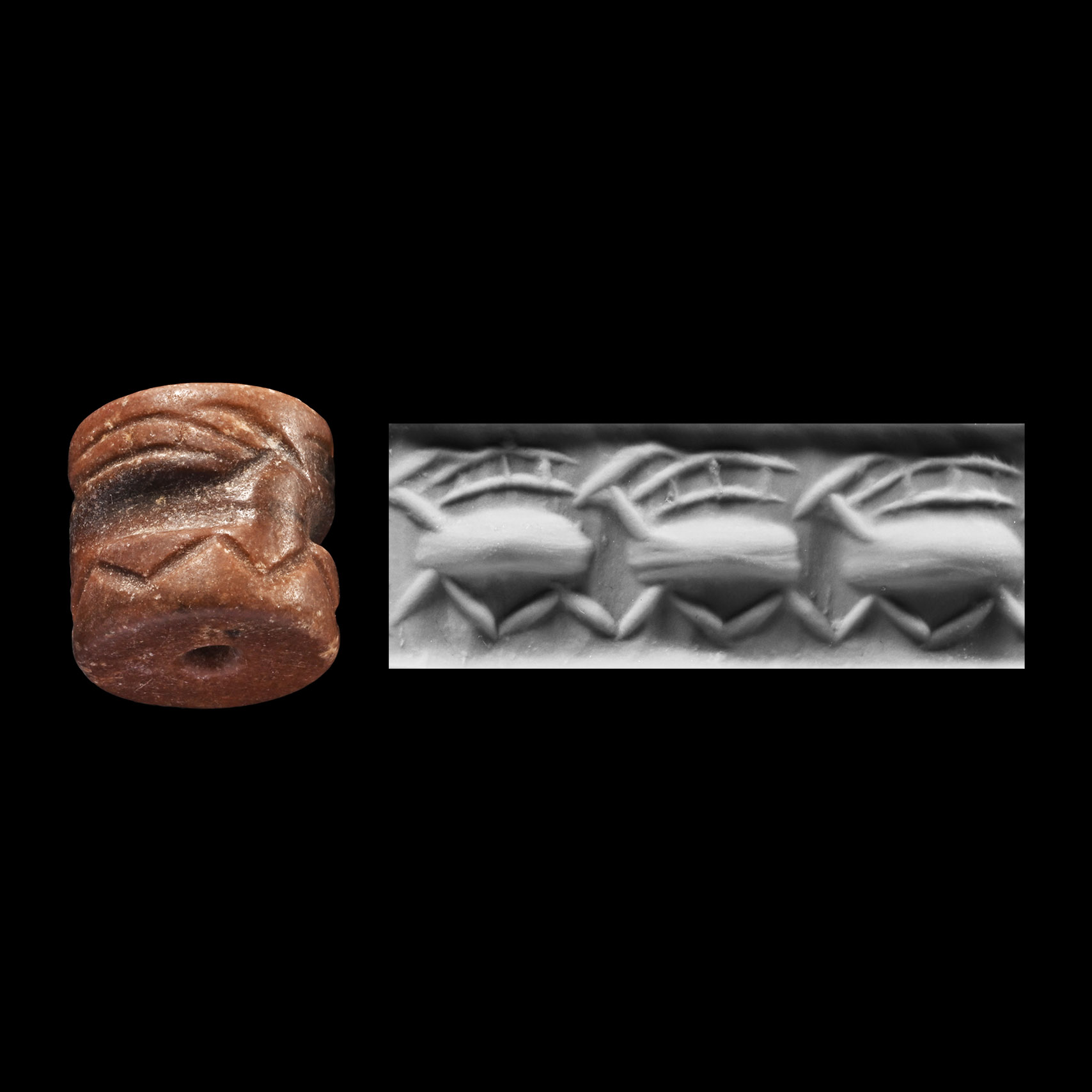 Western Asiatic Jasper Cylinder Seal with Animals