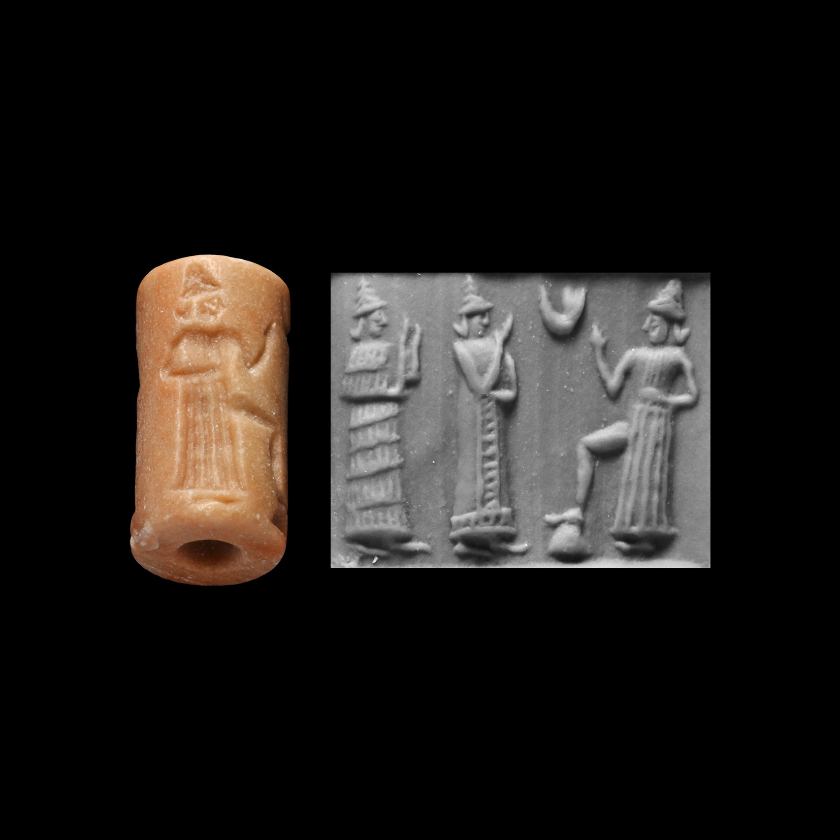 Western Asiatic Agate Cylinder Seal with Presentation Scene
