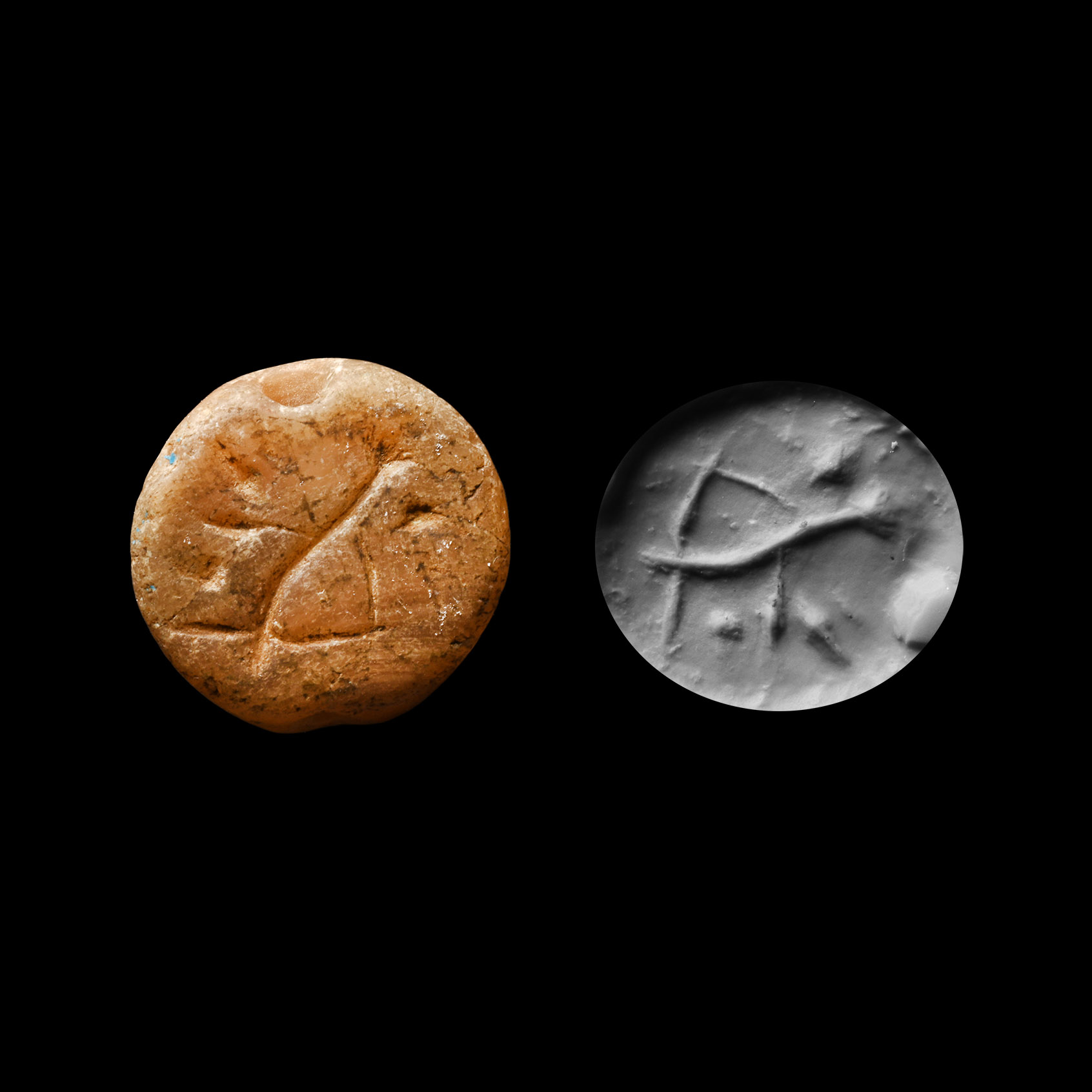 Western Asiatic Agate Stamp Seal with Animal