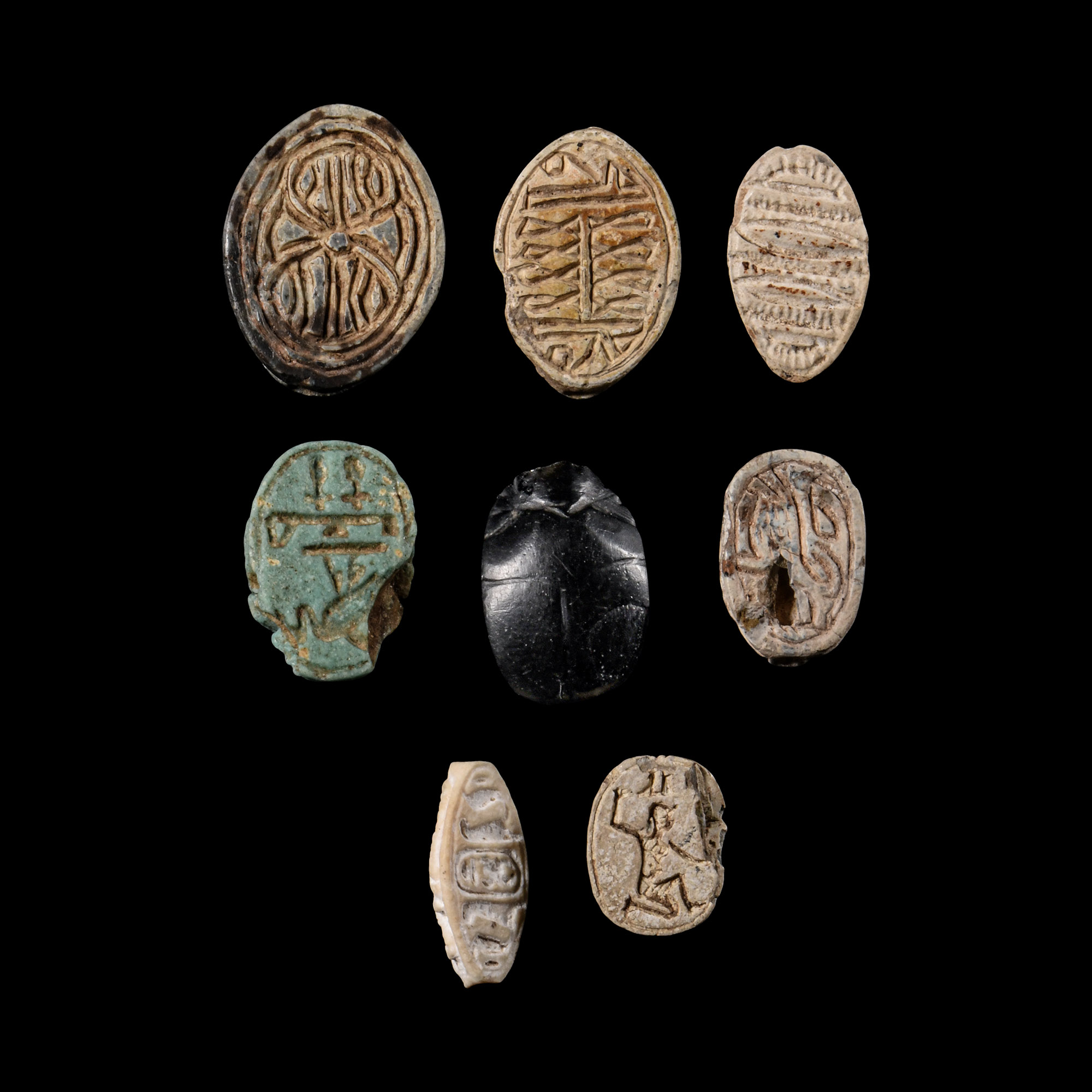 Egyptian Hardstone and Faience Scarab Collection