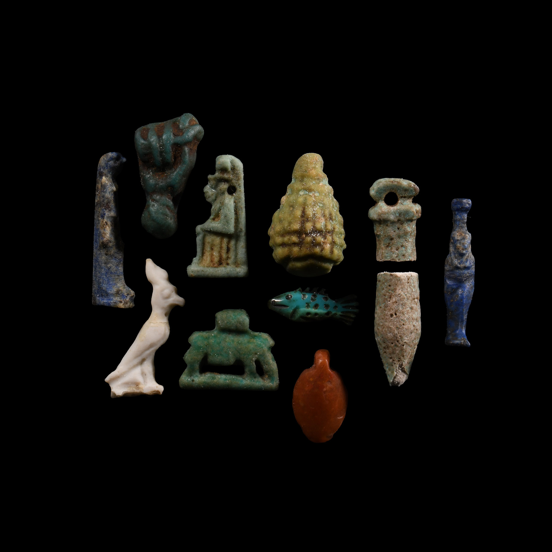 Egyptian Hardstone and Faience Amulet Collection