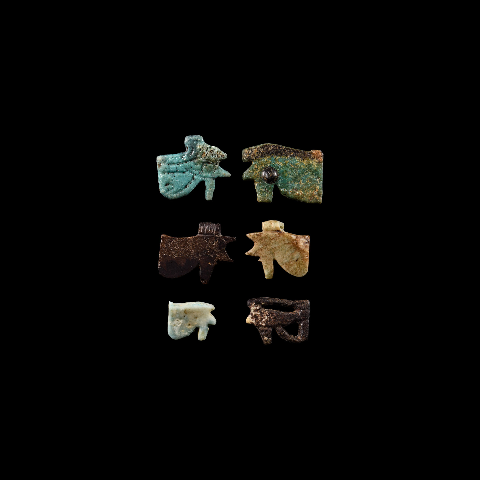 Egyptian Hardstone and Faience Wedjat Eye Collection