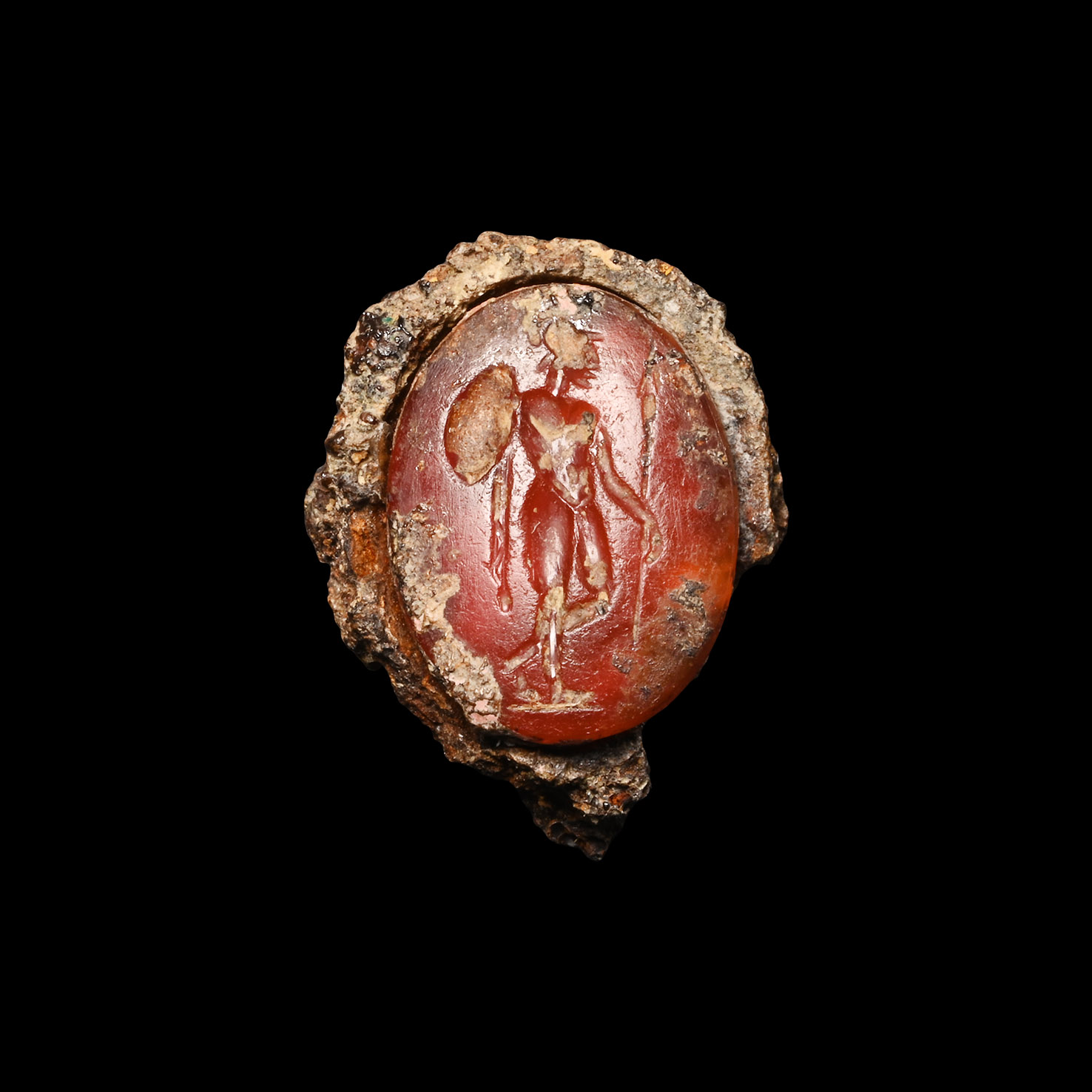 Roman Carnelian Gemstone with Mars