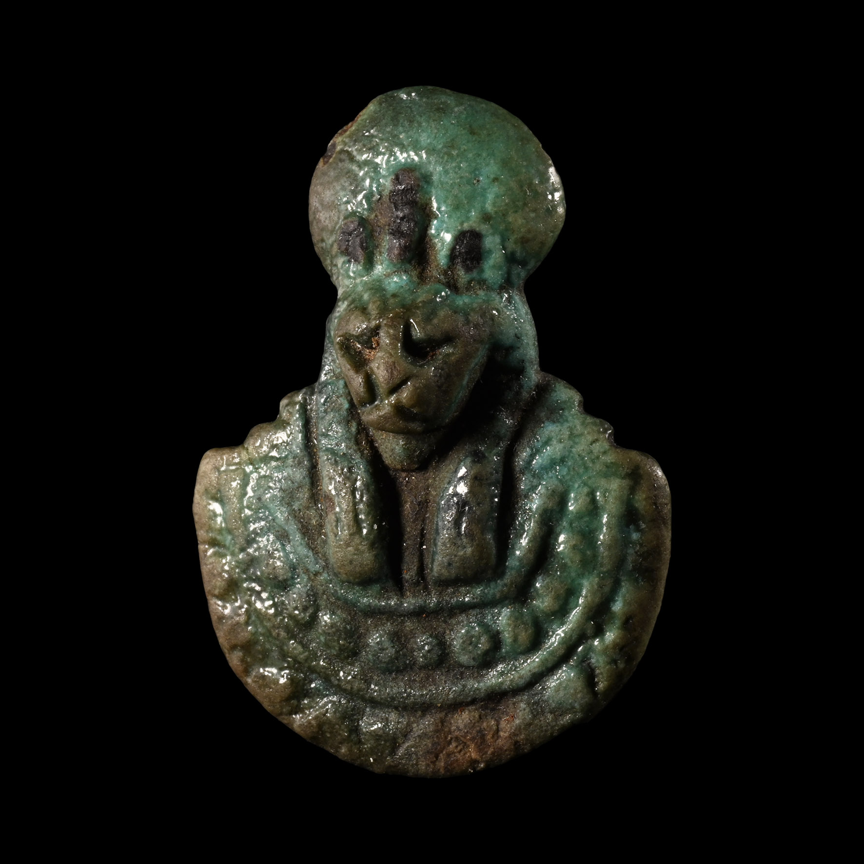 Egyptian Faience Aegis Amulet
