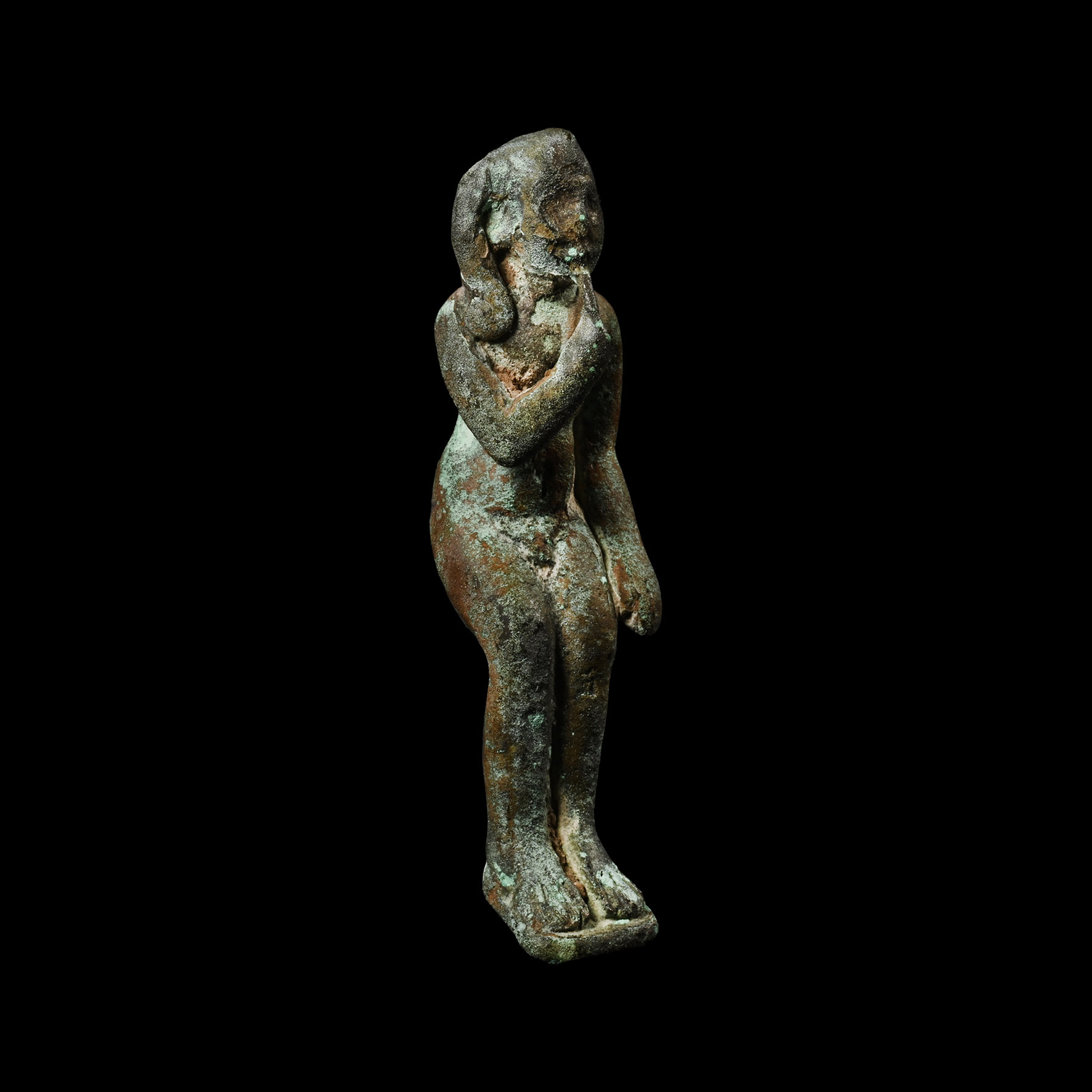 Egyptian Bronze Seated Harpocrates Figure