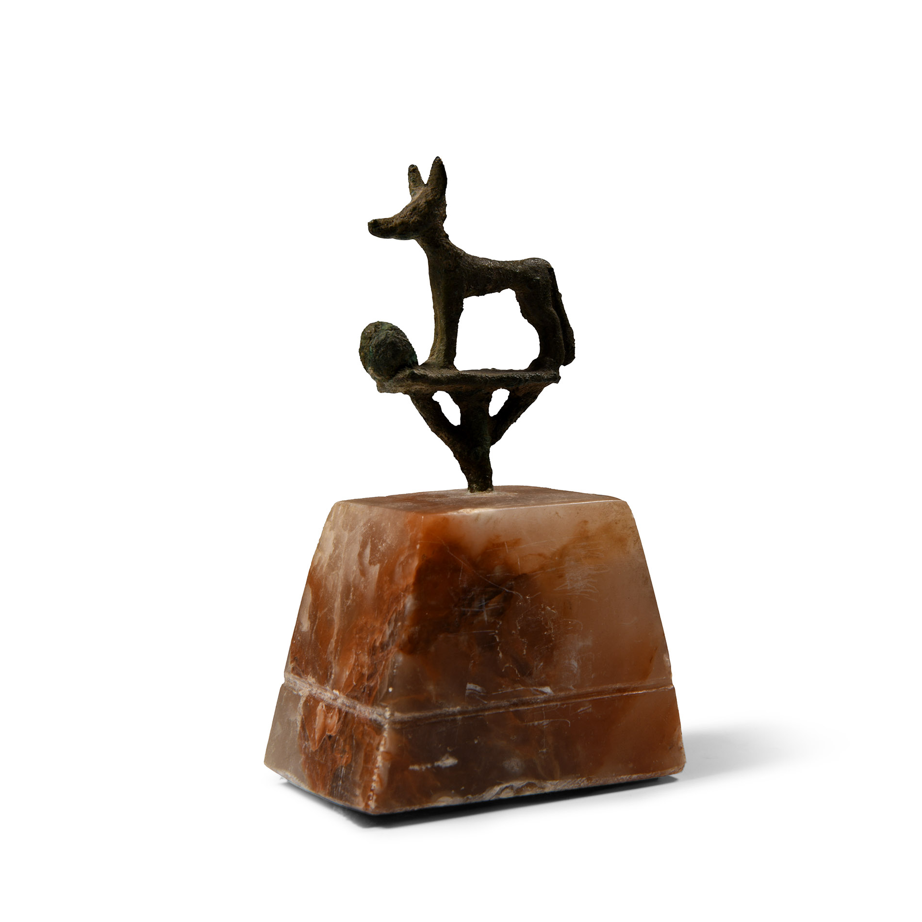 Egyptian Bronze Anubis Finial