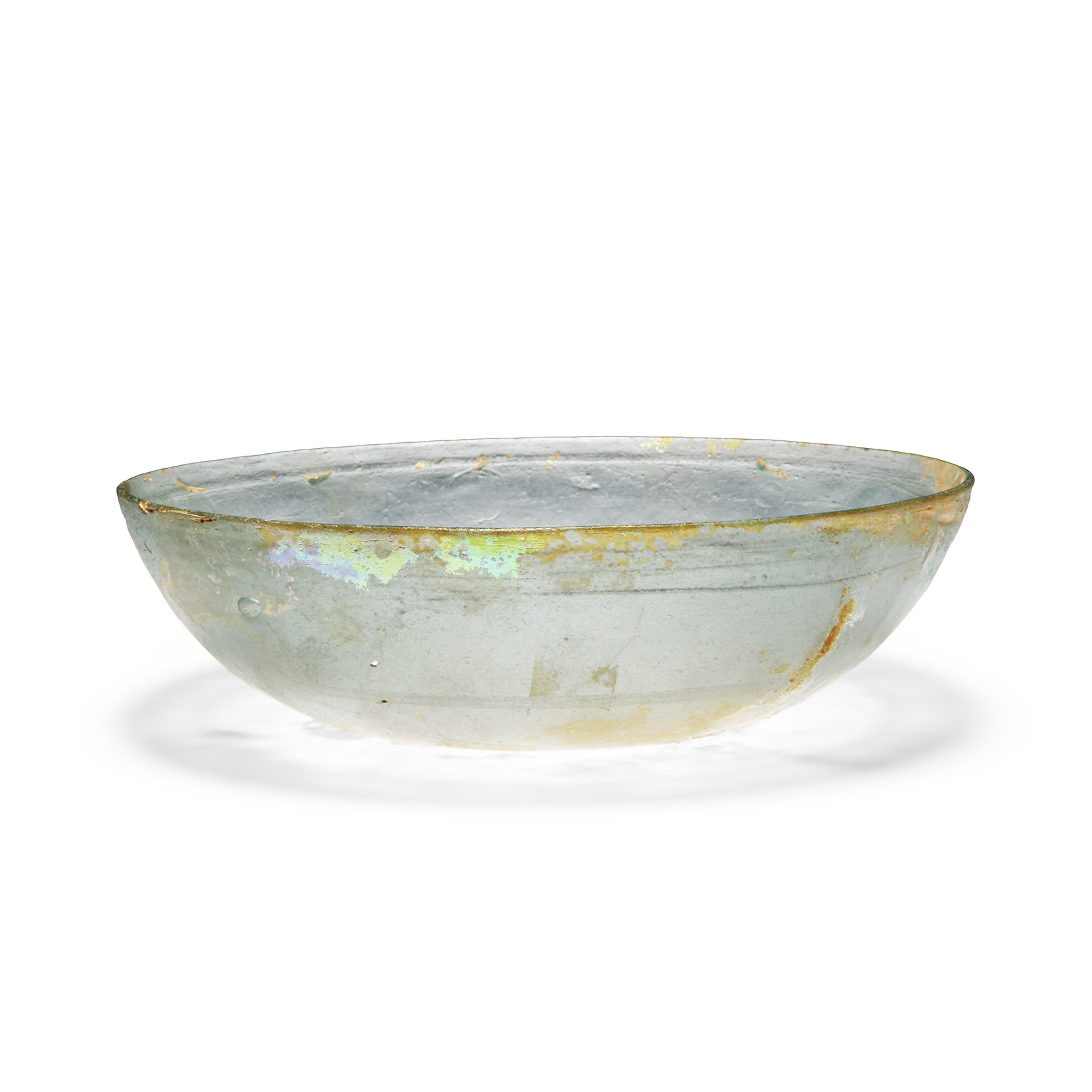 Roman Translucent Glass Bowl with Engraved Rings