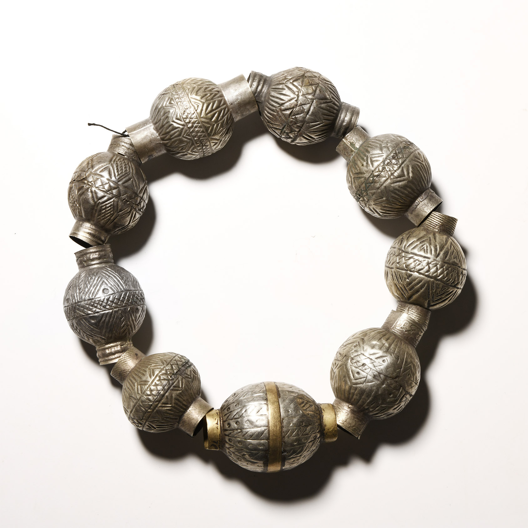 Bedouin Silver-Coloured Metal Beaded Necklace