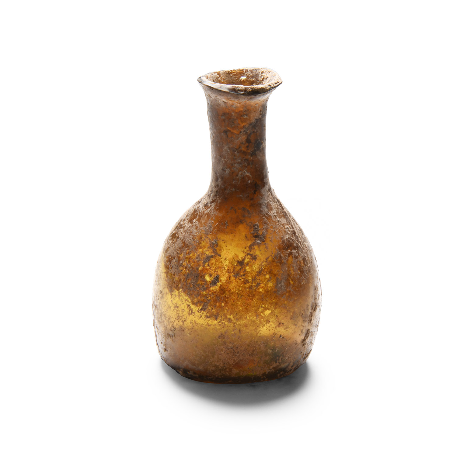 Roman Golden Amber Glass Unguentarium