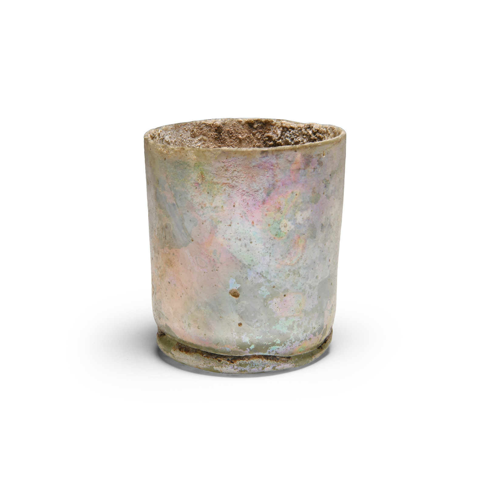Roman Iridescent Glass Pyxis
