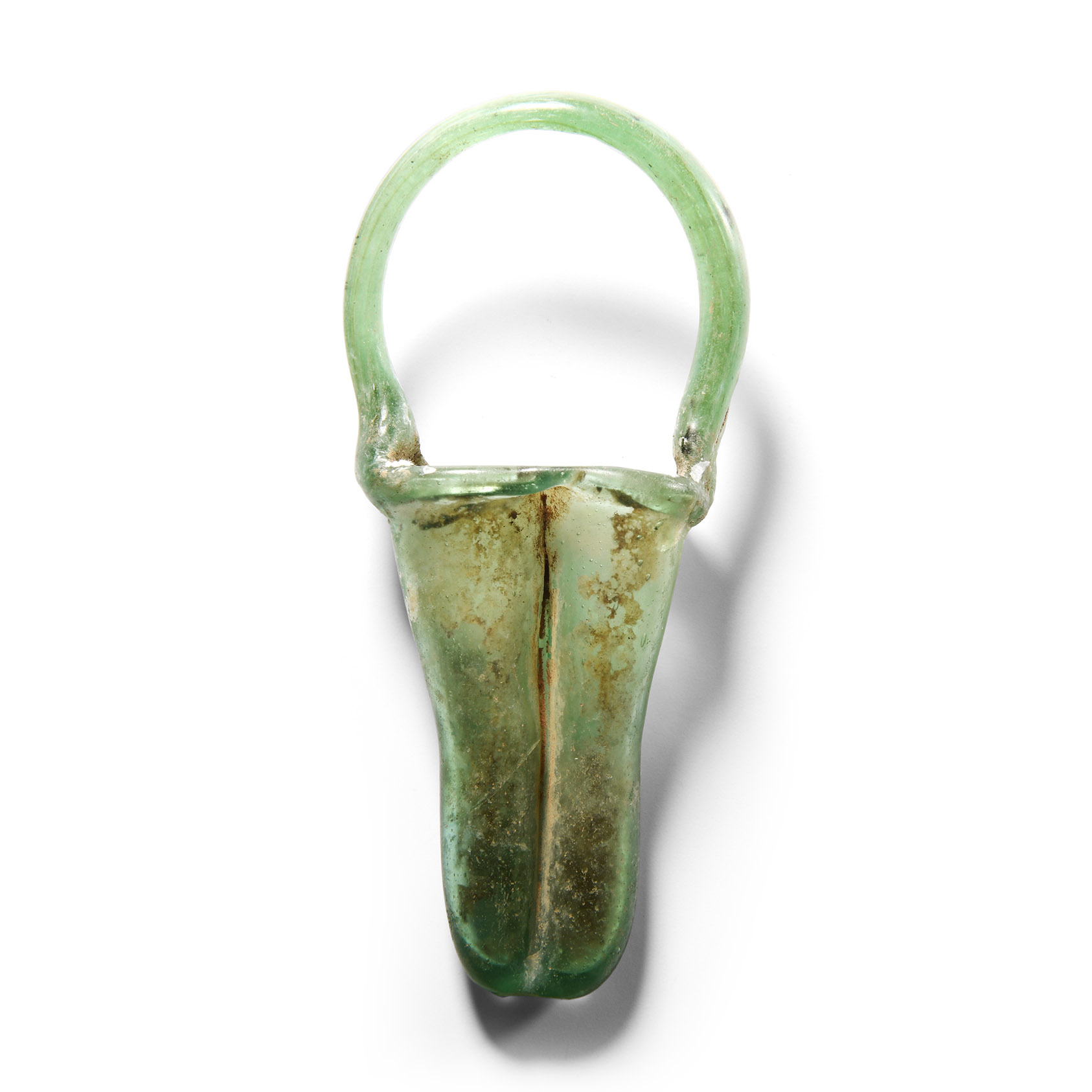 Roman Glass Double Unguentarium with Handle