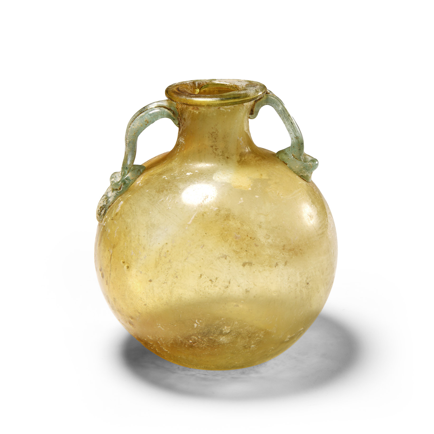 Roman Yellow Glass Alabastron