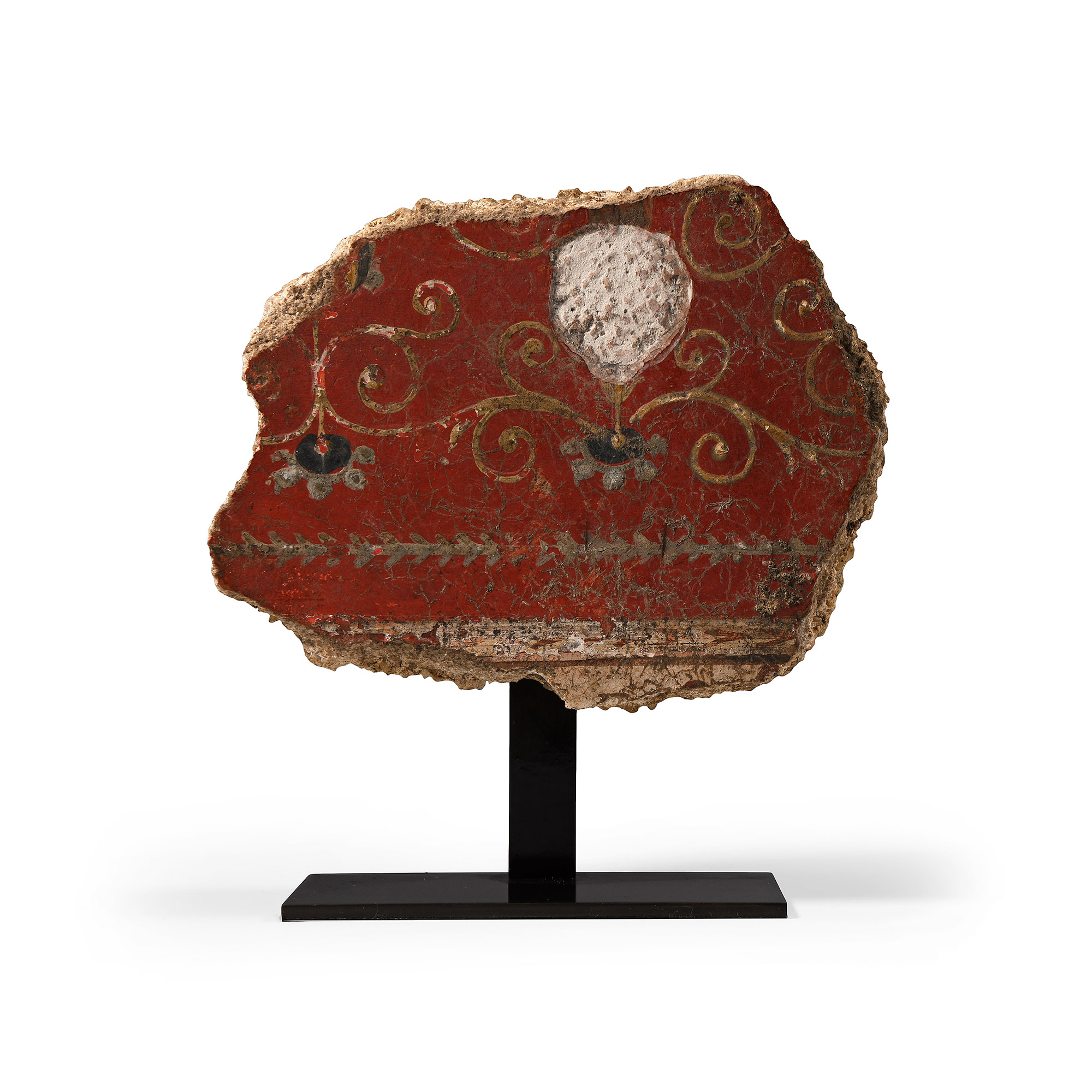 Roman Polychrome Wall Painting Fragment