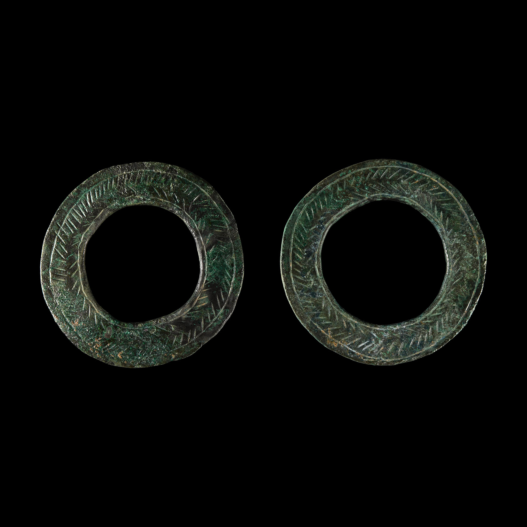 Bronze Age Decorated Horse Harness Loop Pair
