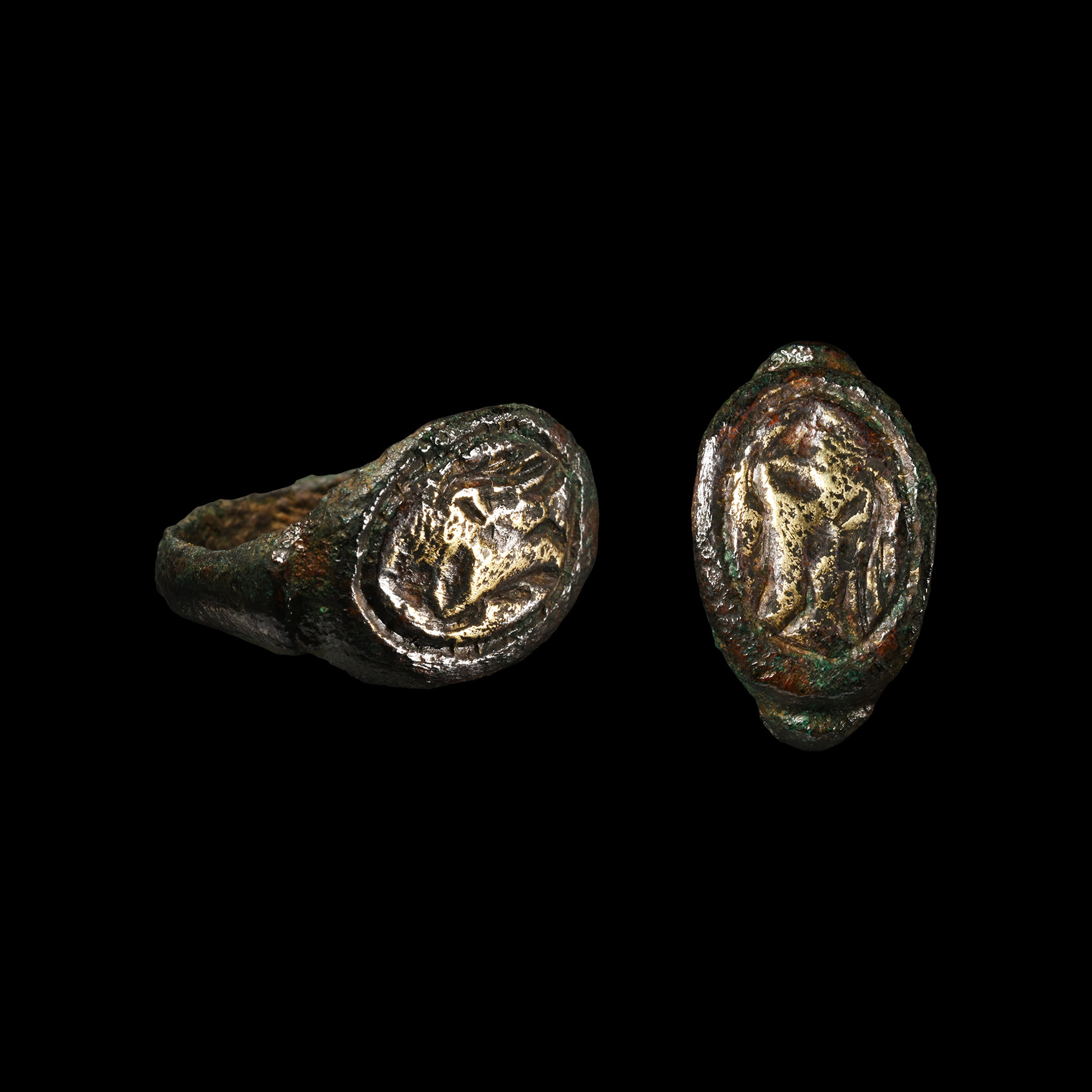 Roman Bronze Ring with Animal